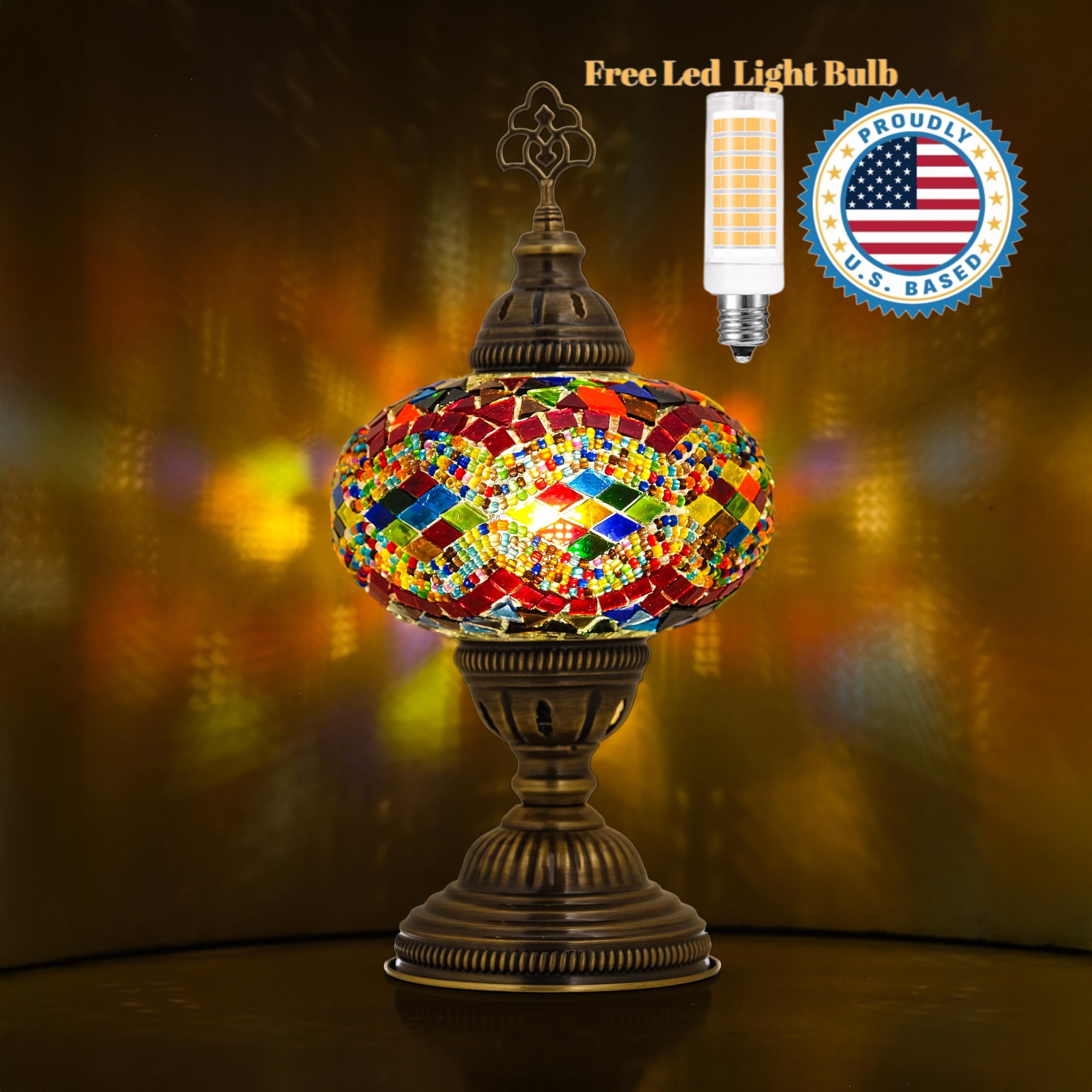 その他 vintage Turkish Lamp Turkish-Mosaic-Table-Lamp-