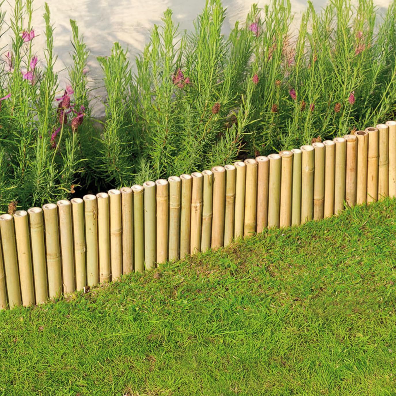 Garden Mile Bamboo Lawn Edging Border 30cm X 100cm Heavy Duty Wooden Garden Edging Border Bamboo Log Roll For Flower Beds Grass Yard Pathways Garden Edge Lawn Edge