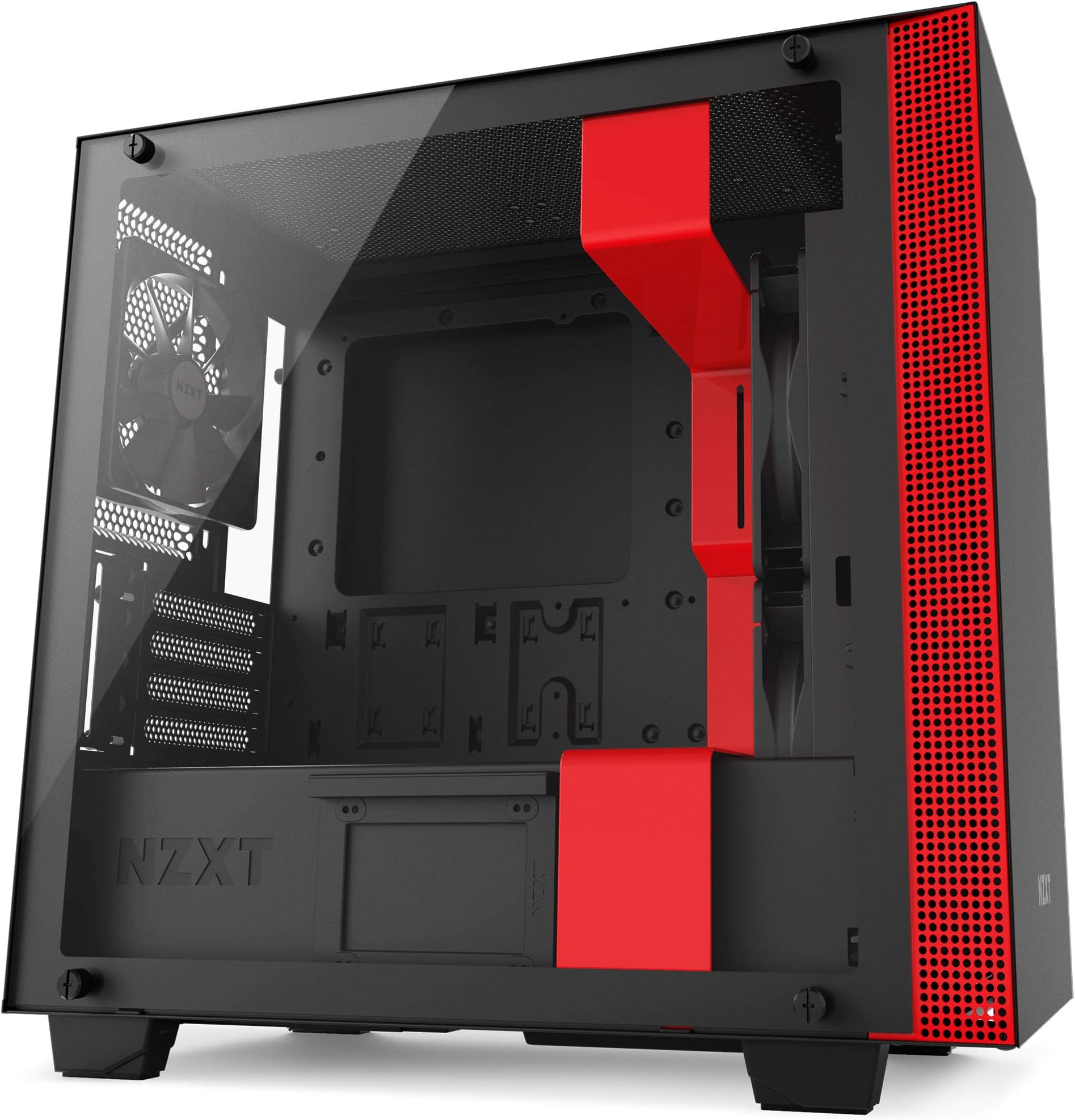 NZXT H400 - MicroATX PC Gaming Case - Tempered Glass Panel - Water Cooling Ready - Black/Red - 2018 Version