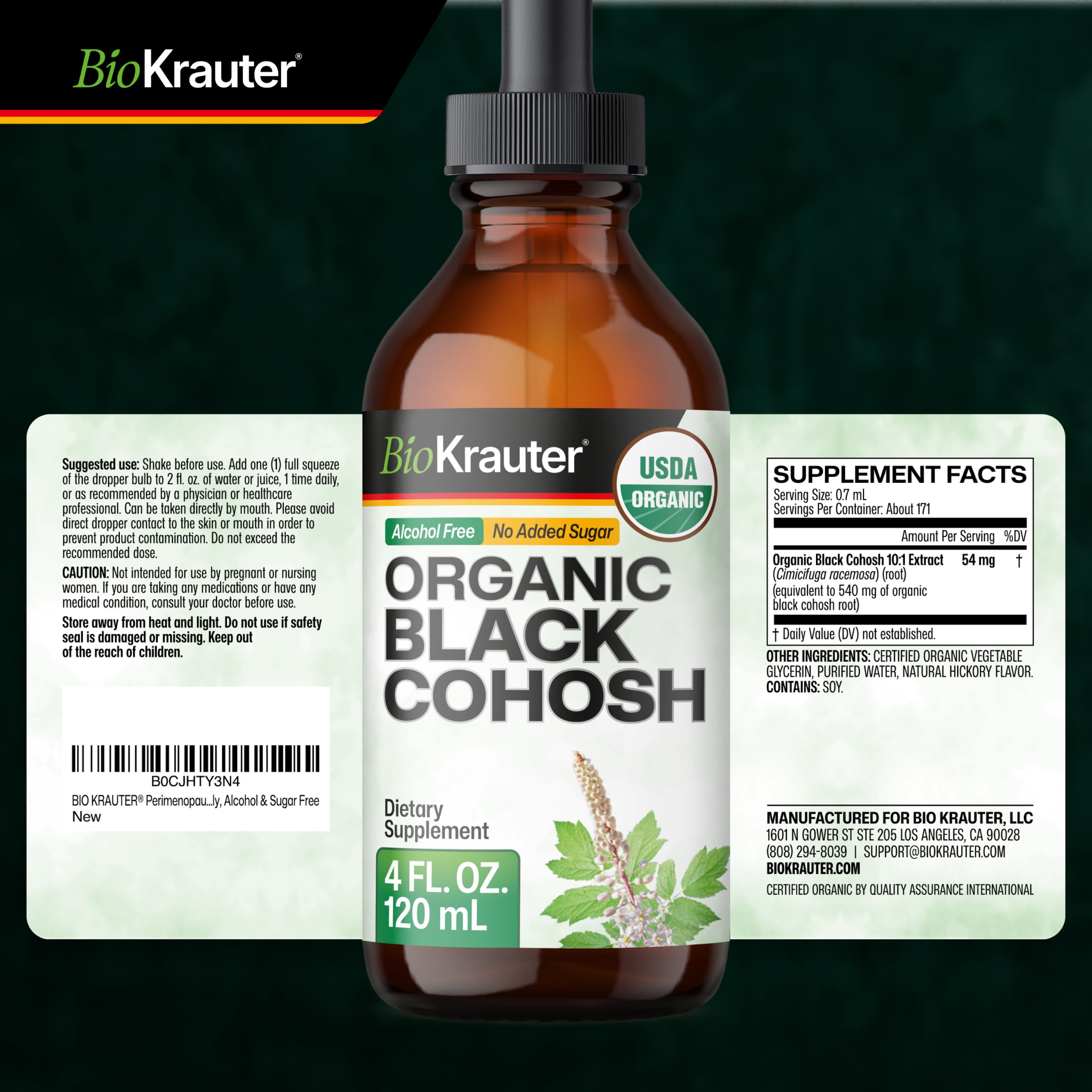 USDA Organic Black Cohosh for Perimenopause & Menopause Support* - 4 Fl.Oz — Amazon image 9