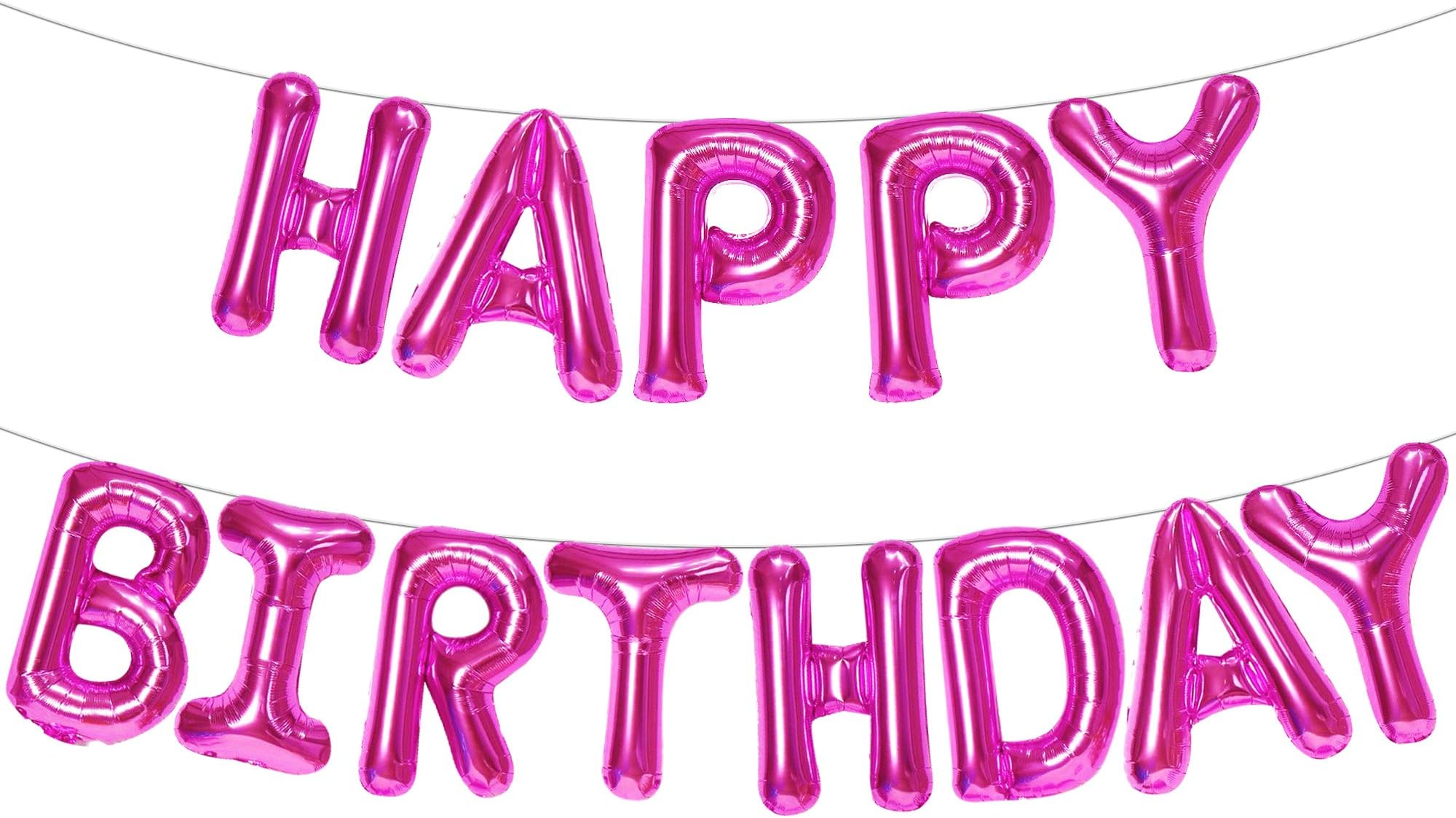 Pink Happy Birthday Balloon
