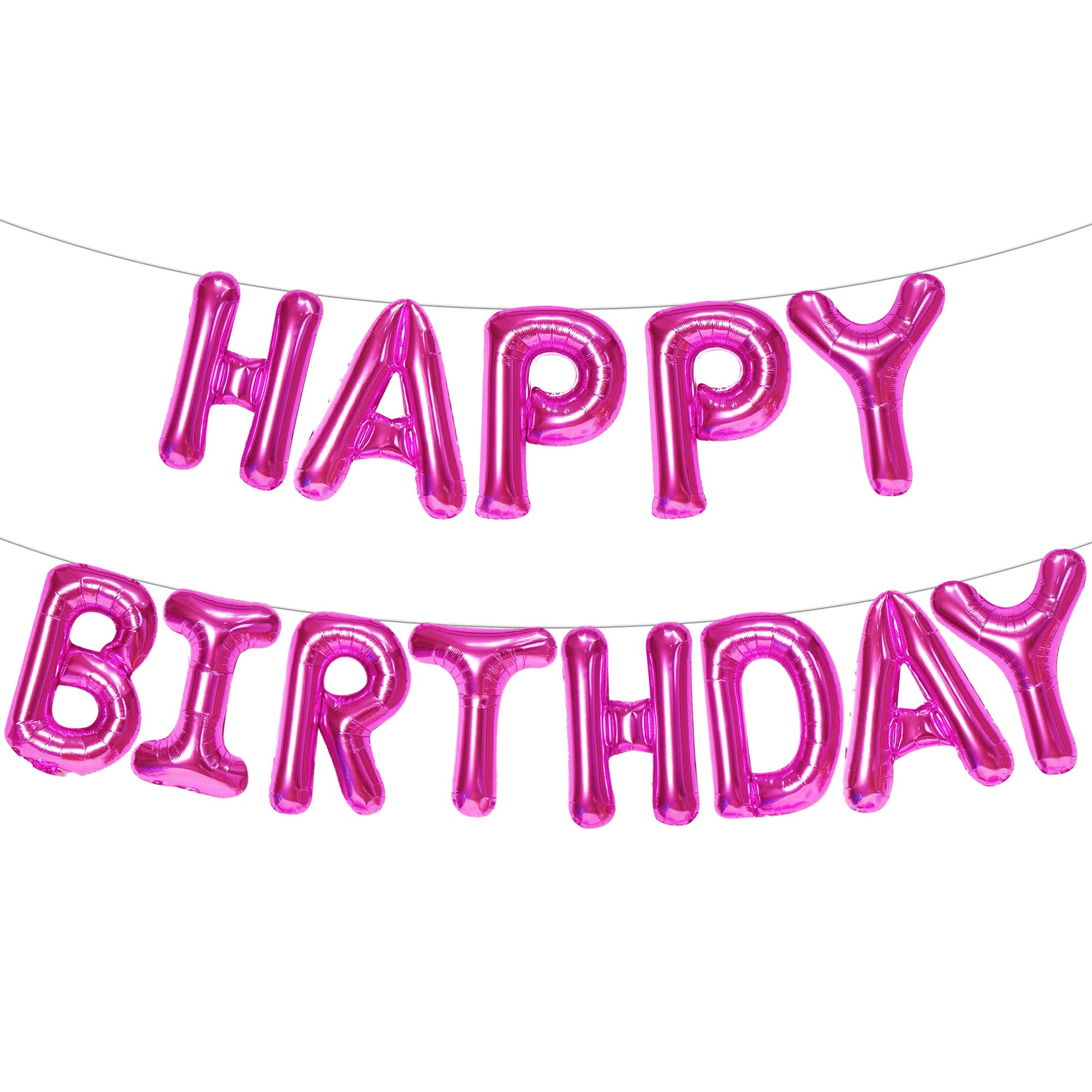 Pink Happy Birthday Balloons Banner - 16 Inch | Happy Birthday Sign Balloons for Happy Birthday Decorations | Happy Birthday Party Decoration | Happy Birthday Banner for Birthday Party Decoration
