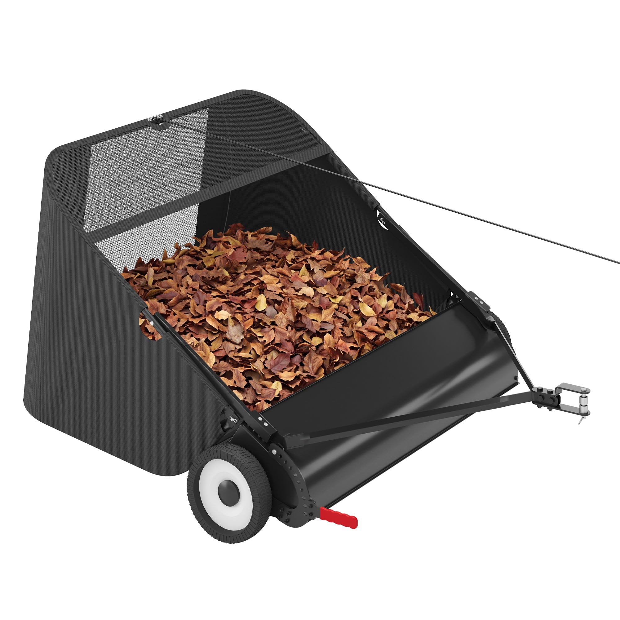 Suchtale 42 Inch Tow Behind Lawn Sweeper with 20 Cu Ft Hopper