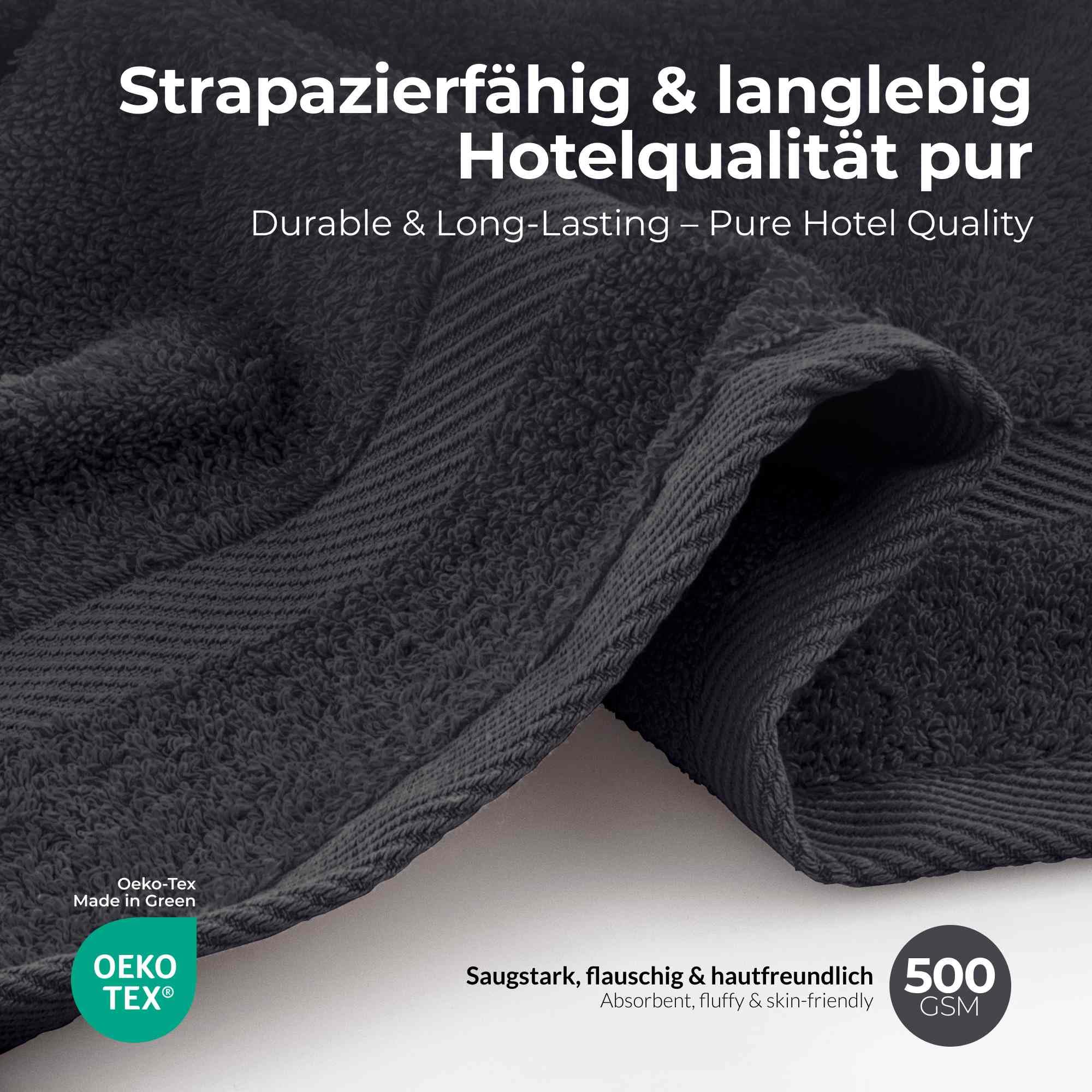etérea Carli Handtuch Set 6-tlg Frottee 500 g/m² saugstark – Graphit