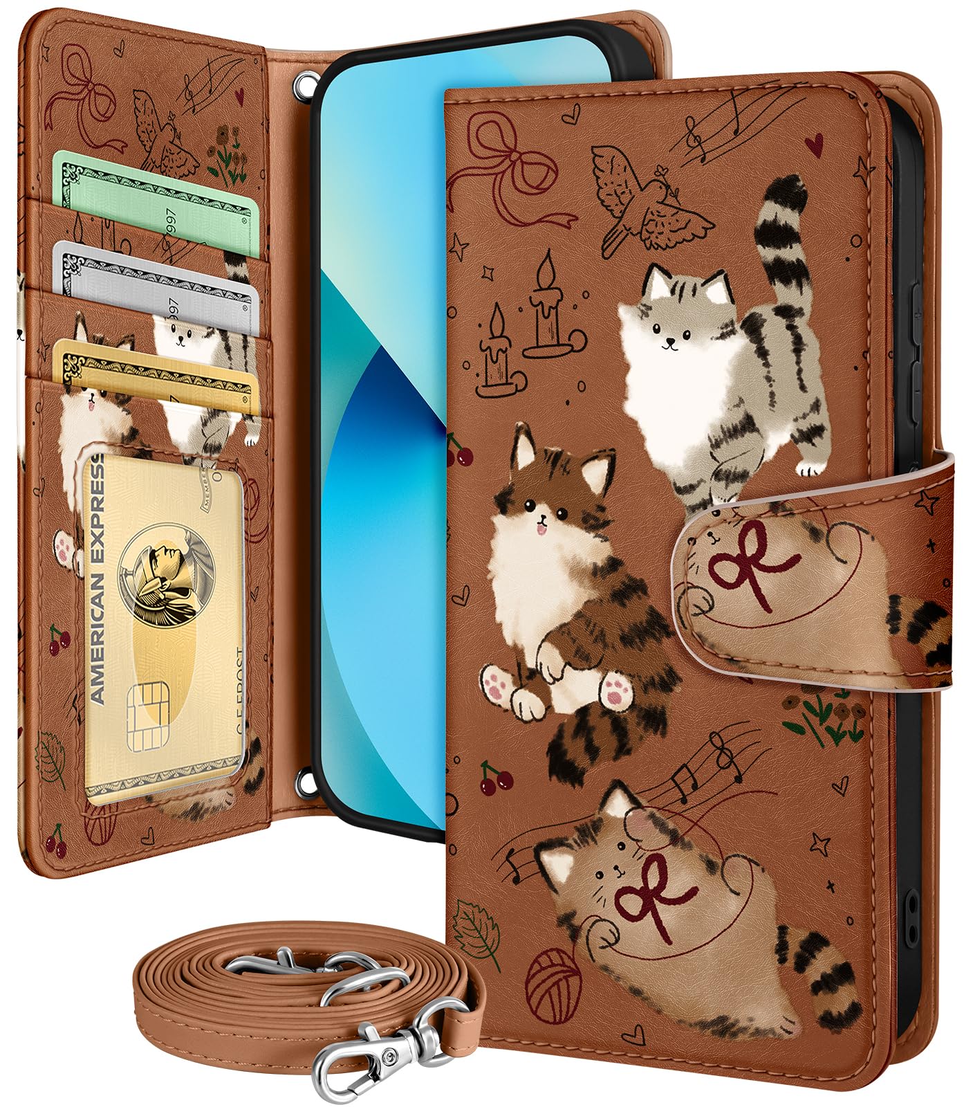 Buleens for Samsung Galaxy S23 Plus Wallet Case for Women - with Card Holder S23 Plus Flip Case Leather Crossbody Cute Aesthetic Galaxy S23+ Case with