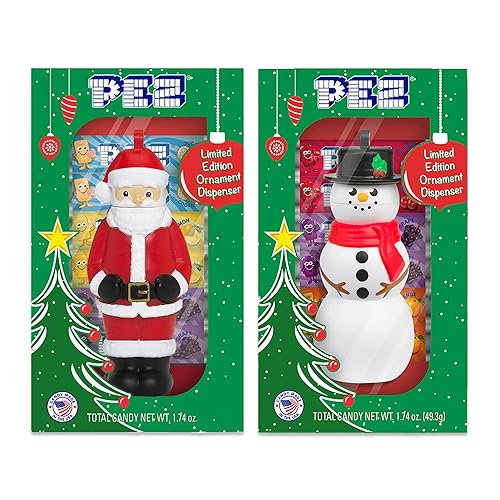 Caja de regalo de adorno de Pez de Papá Noel y muñeco de nieve, paquete de 2 unidades, dispensador de dulces de Pez de Navidad, dispensadores de Pez