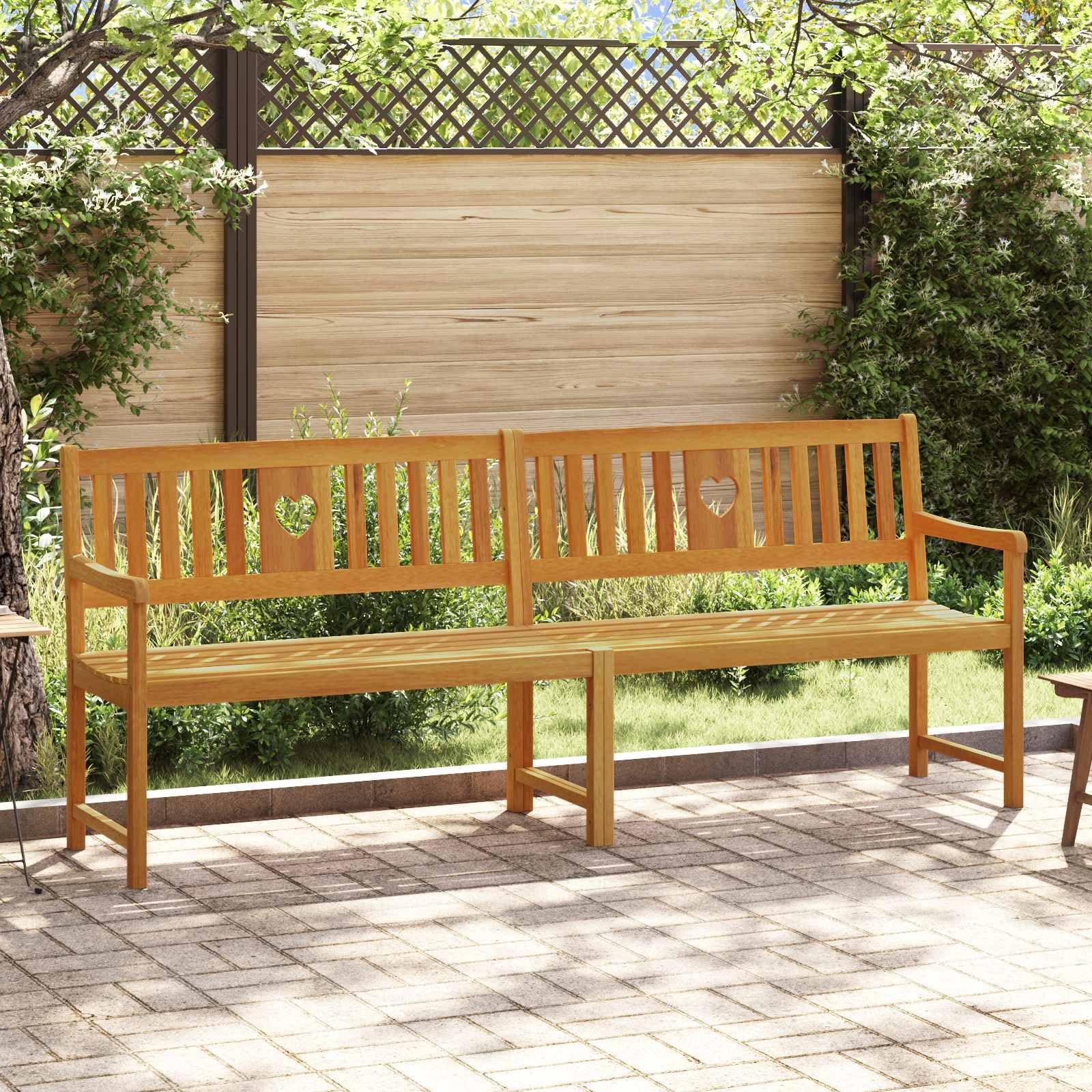 Ławka ogrodowa naturalna 220 x 55,5 x 90 cm lite drewno akacjowe