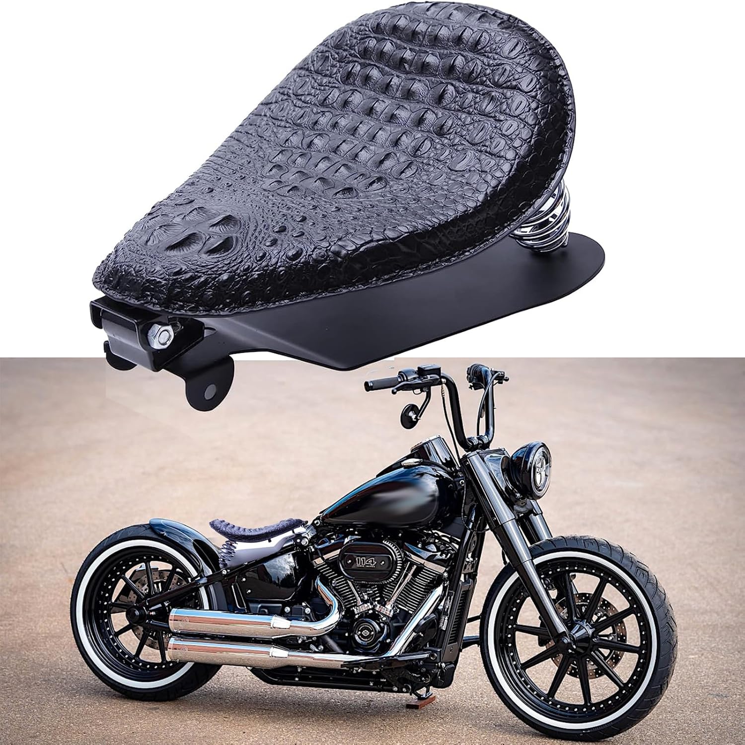 Motorcycle Solo Seat Spring Base Plate Bracket Compatible With Bobber Chopper