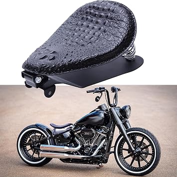 DREAMIZER Motorcycle Seat Solo Seats w/Spring Base Plate Bracket Compatible With harley Sportster Bobber Chopper and Custom Application