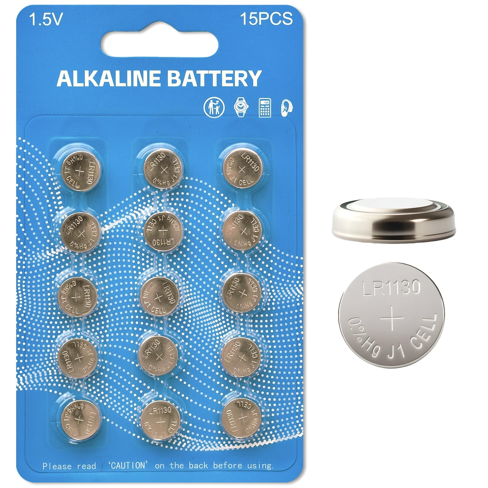 LR1130 Batterie, L1131f Batterien 1,5 V L1131 SR1130 389/390 G10 LR54 Knopfzelle Alkaline Knopfzelle Uhrenbatterien, 15 Stück