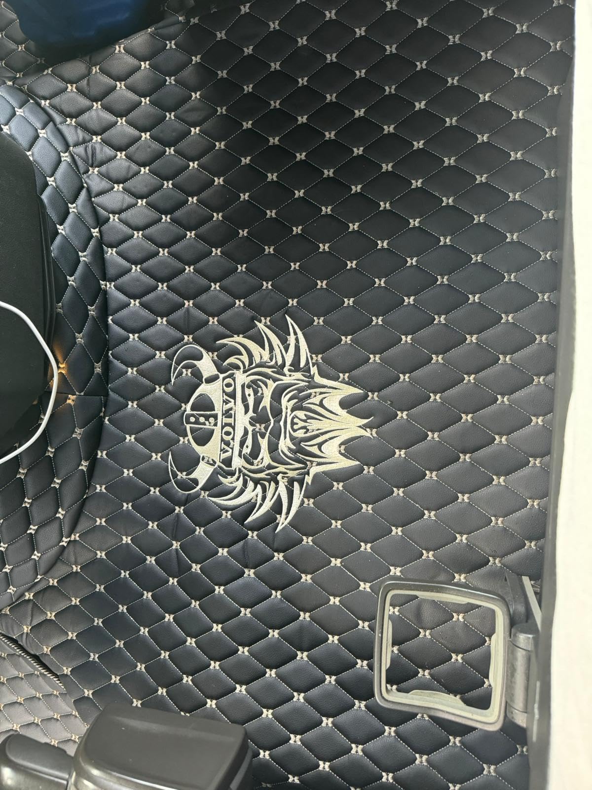 Juego de alfombrillas compatibles con VOLVO FH 4 FH 5 (negro (hilo azul))