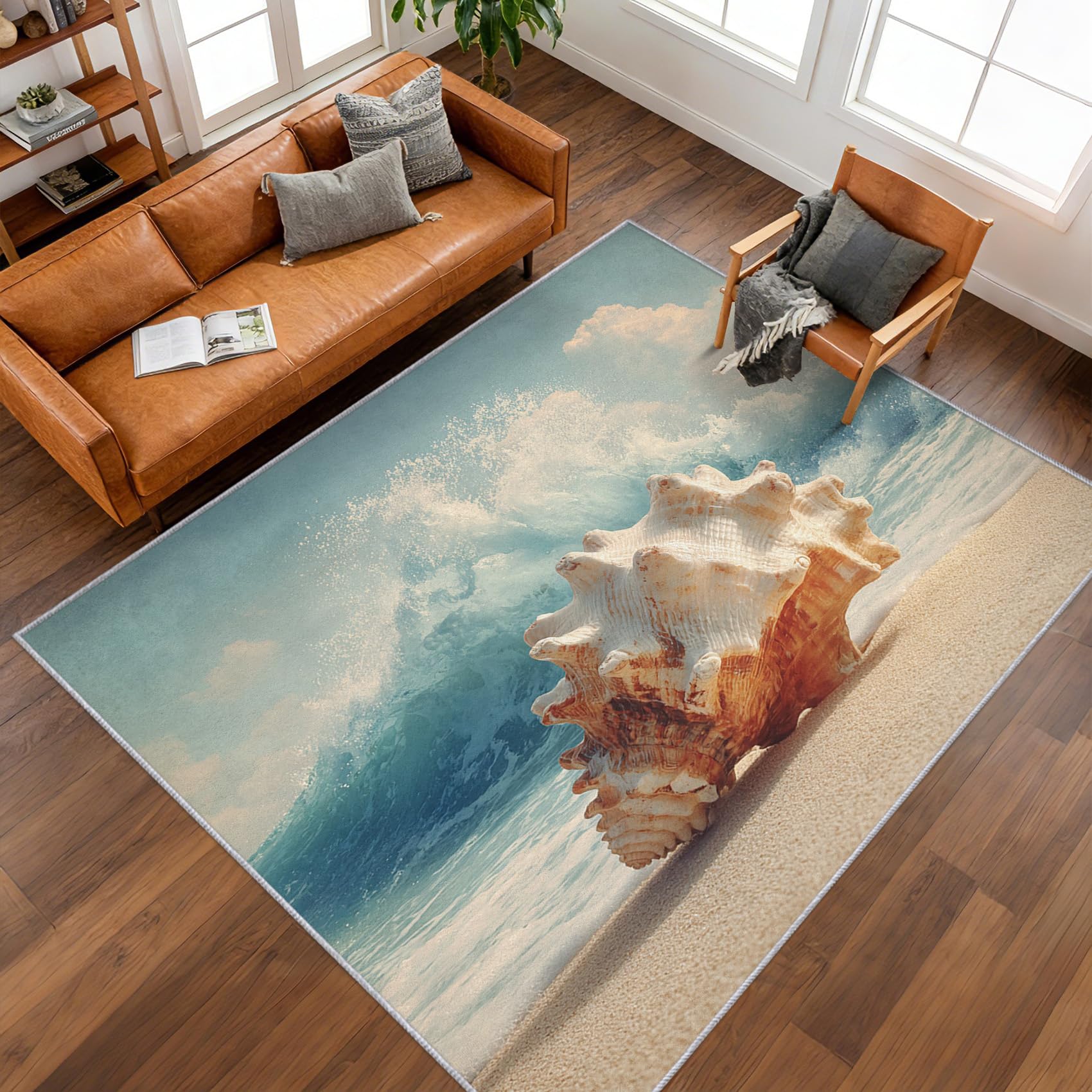 Paillasson ocean 3D antiderapant lavable pour entree propre 60x90