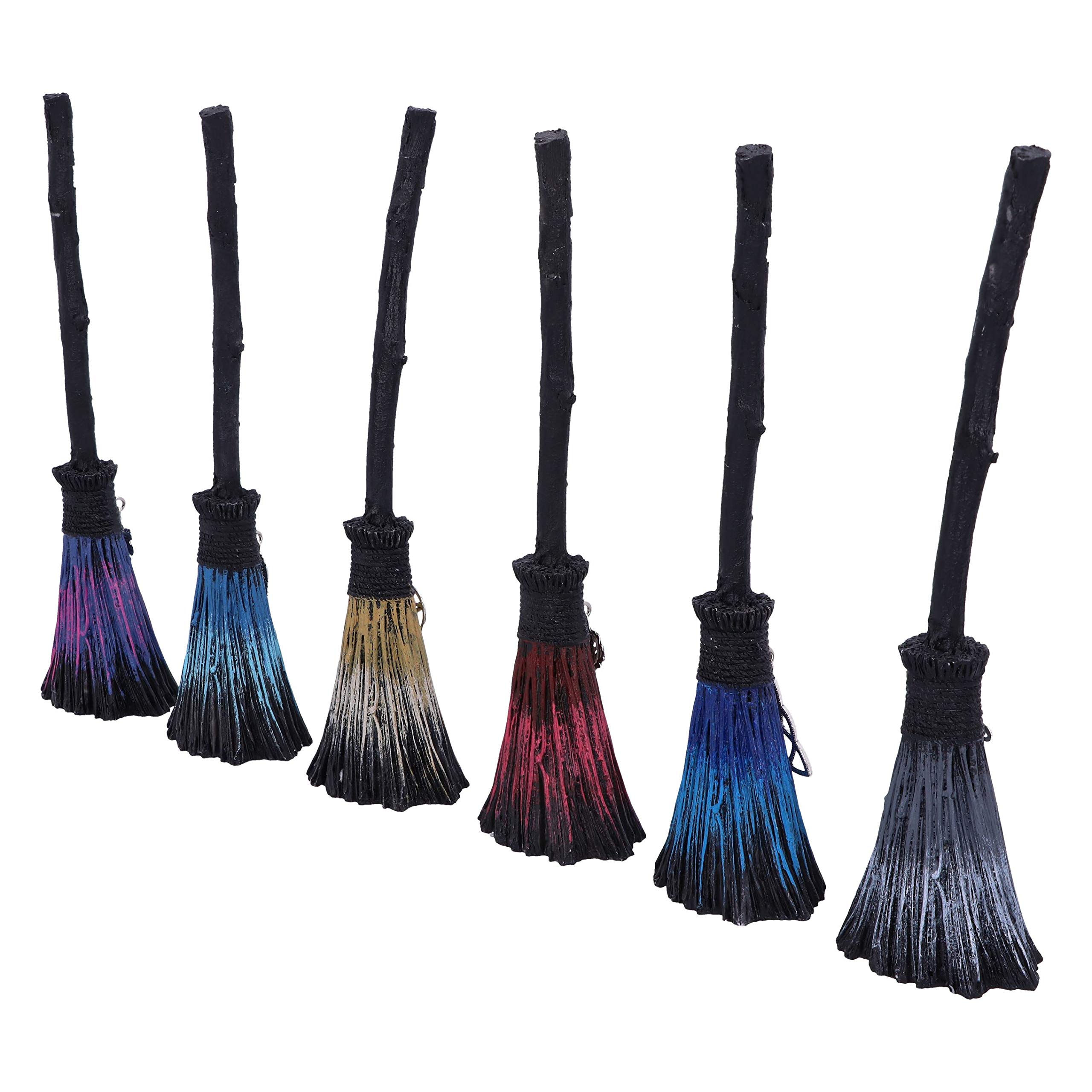 Nemesis Now Positivity Broomsticks with Silver Charms, 20cm, (Set of 6), Black - Image 4