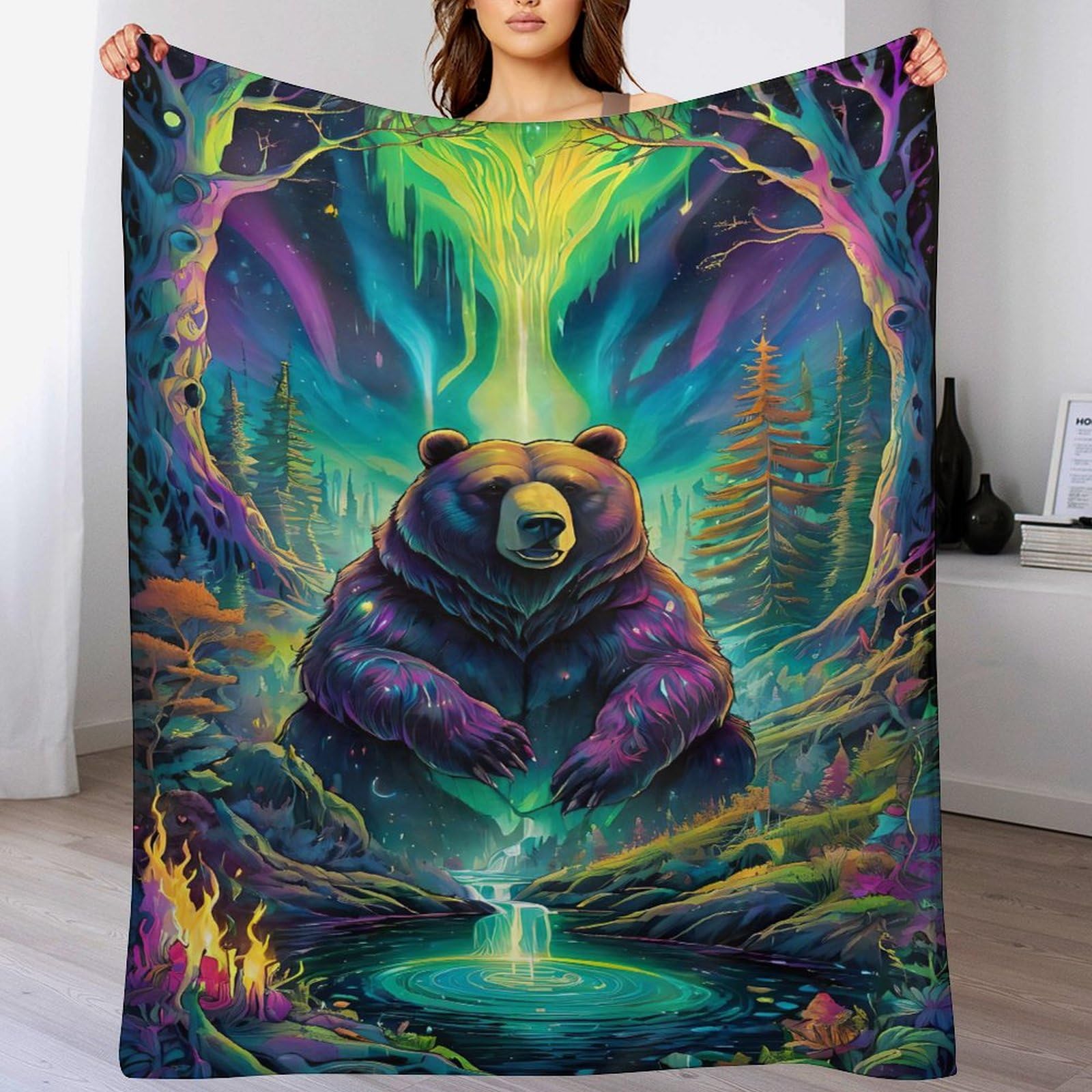 Couvertures en ours en flanelle super douce et finitions premium