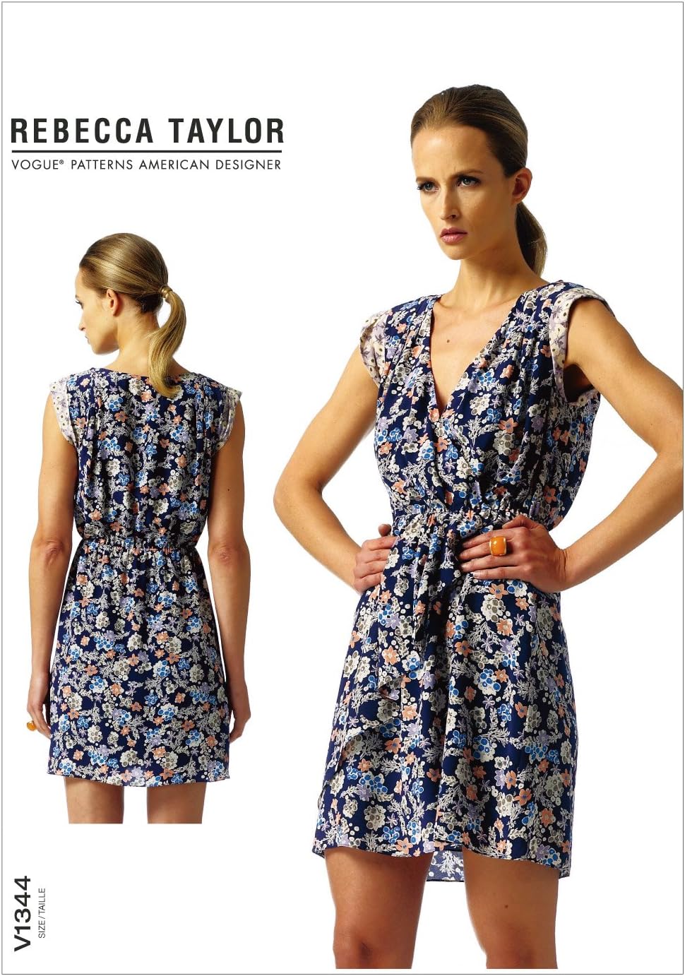 V1344 Misses' Dress Sewing Template, Size E5 (14-16-18-20-22)