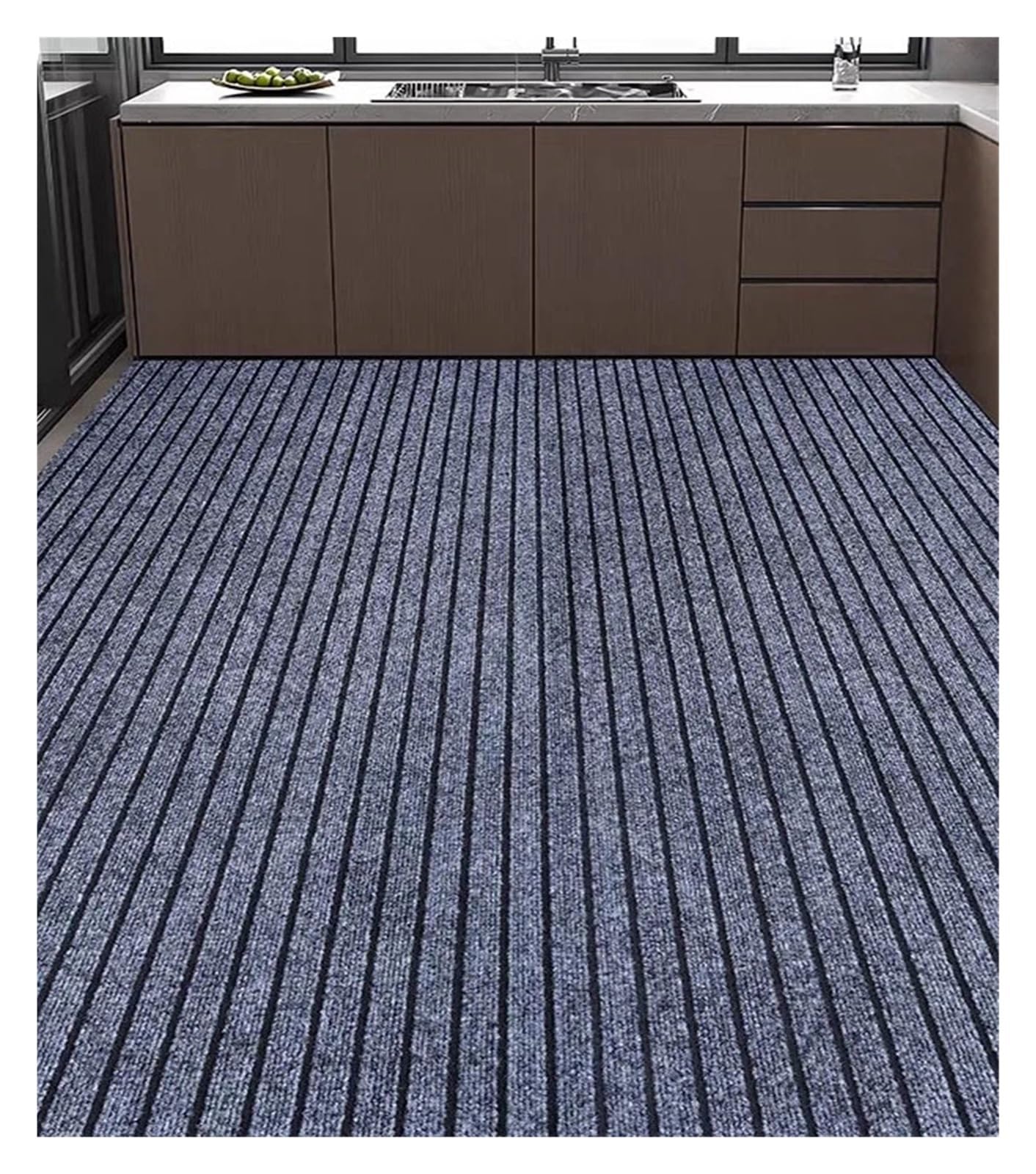 Tapis de couloir pour réduire le bruit des pas en zone de passage intense gris