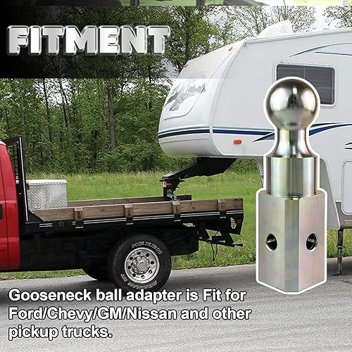 Miniatura 7 de Bola de enganche de cuello de cisne de 2-516 pulgadas, bola de repuesto de enganche de cuello de cisne, capacidad de carga máxima de 30,000 libras,