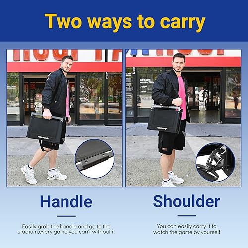 Miniatura 3 de KINGROCK Silla de estadio para gradas con soporte de espalda, portátil, plegable, cojín de asiento acolchado, respaldo acolchado, 2 ganchos, ligero