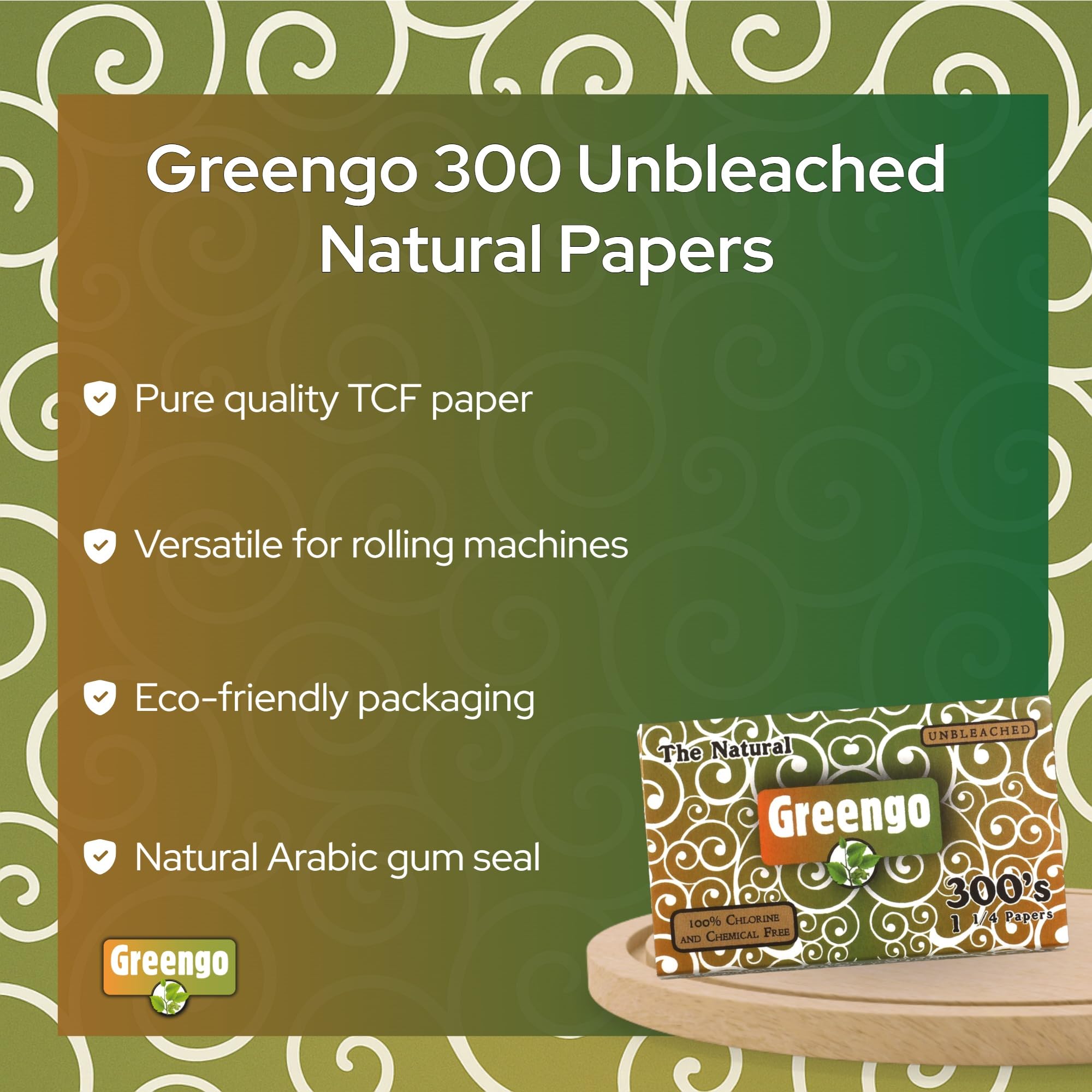 Amazon.com: Greengo 300 Unbleached Natural Papers 1 1/4 Size - 5 x
