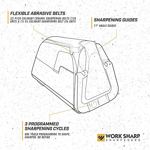 Miniatura 6 de Work Sharp Paquete de cocina, sacapuntas eléctrico profesional con varilla de pulido de cerámica