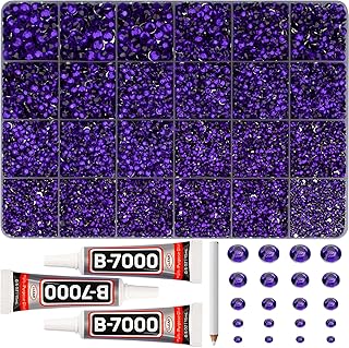 Purple Flatback Resin Rhinestones Kit