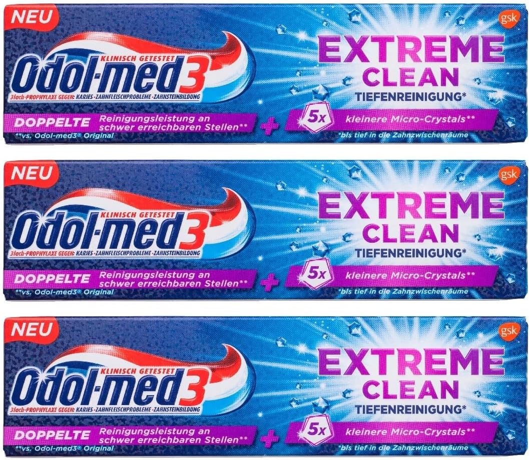 Odol-med 3x Extreme Clean Deep Cleansing Toothpaste 75 ml