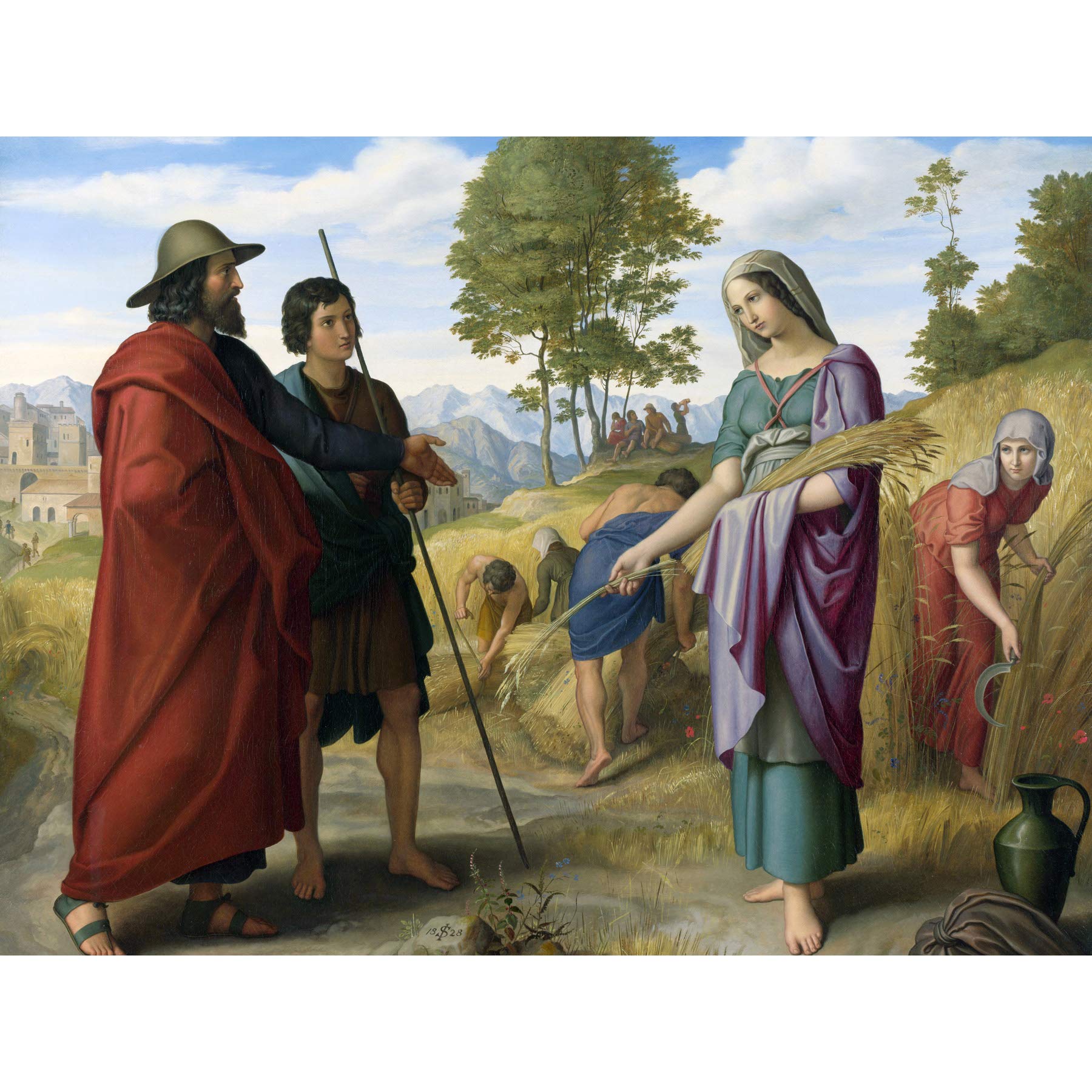 Von Carolsfeld Ruth Boaz's Field Biblical Painting Large Print Poster Wall Art Decor Picture