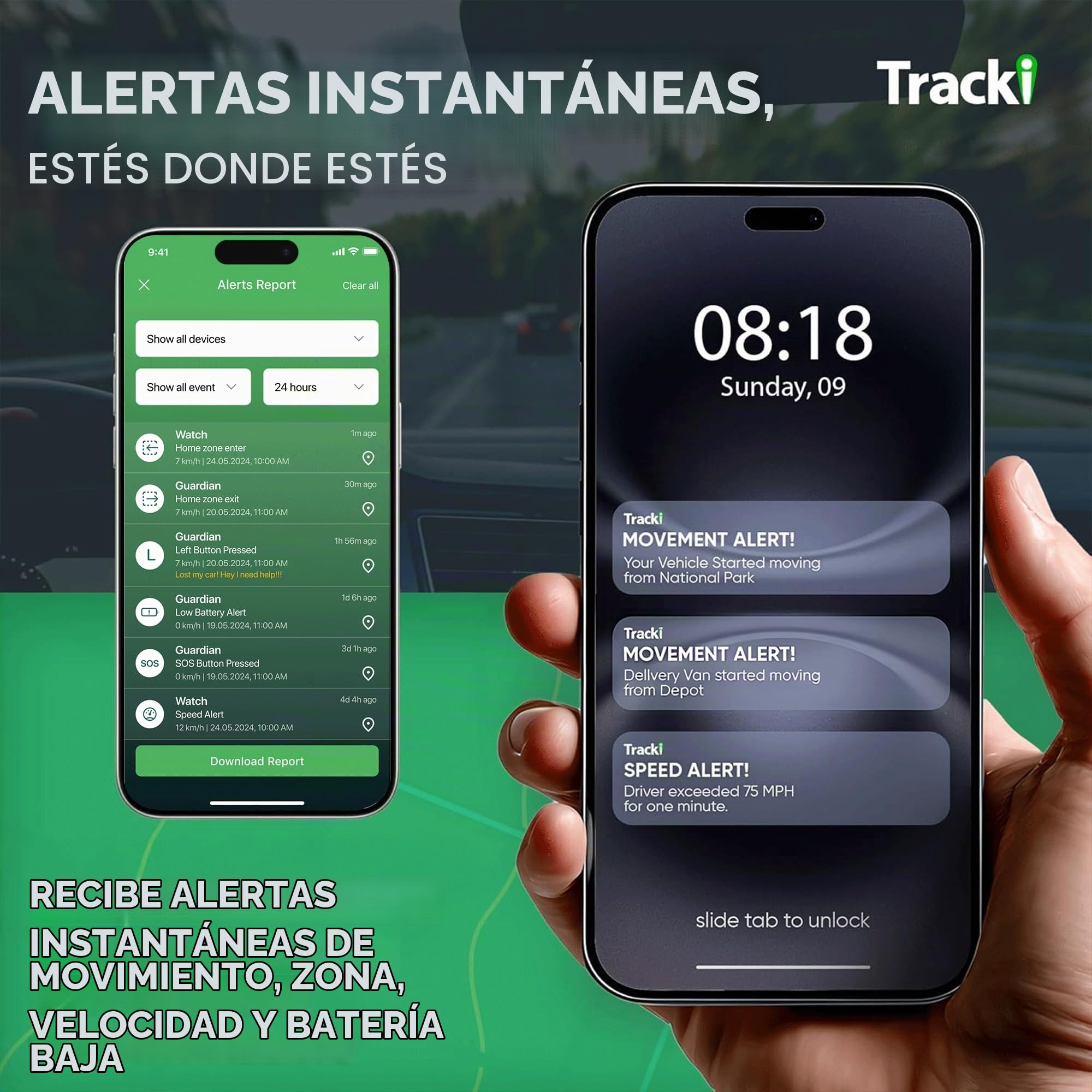 Tracki Pro Localizador GPS para Coche Magnético de Larga Distancia – Rastreador GPS de Coche Oculto, Resistente al Agua, 4G LTE con Batería hasta 7 Meses, Alertas Inteligentes (Requiere Suscripción)