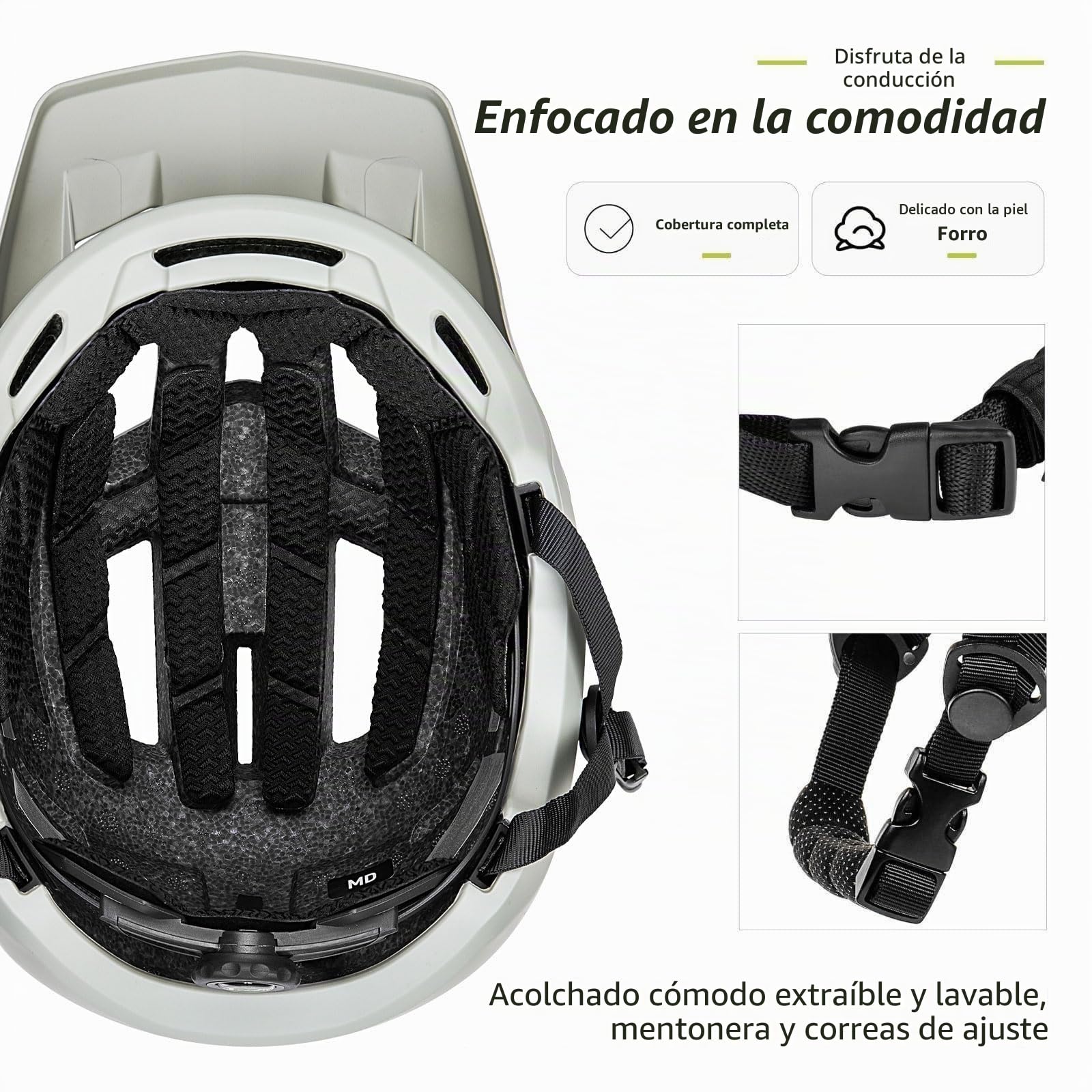 Casco de bicicleta de montaña para hombre, mujer, jóvenes y adultos (54-57 cm)