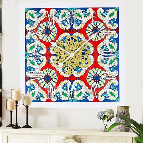 Vista 14 de The Gears - Reloj de pared con engranajes móviles (Vietri, redondo de 36 pulgadas)