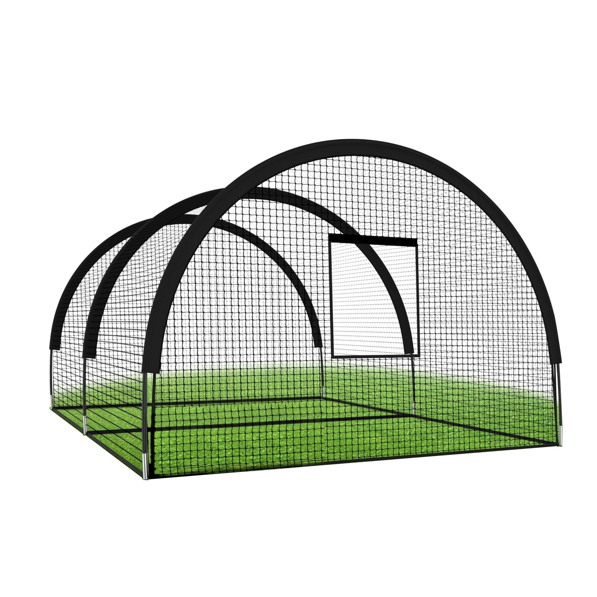 GarveeLife Filet de Cage de Baseball - 10 x 3,65 x 2,4 m - Portable - avec Trou - avec Ouverture de Machine à Pitching - Porte Amovible et Sac de Transport - pour Frapper et Lancer - Golf
