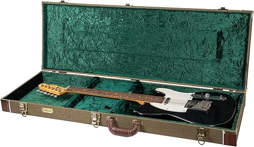 Crossrock Carcasa de madera de estilo vintage para Fender Telecaster y Stratocaster Electric Guitar-Verde (CRW700EGN)