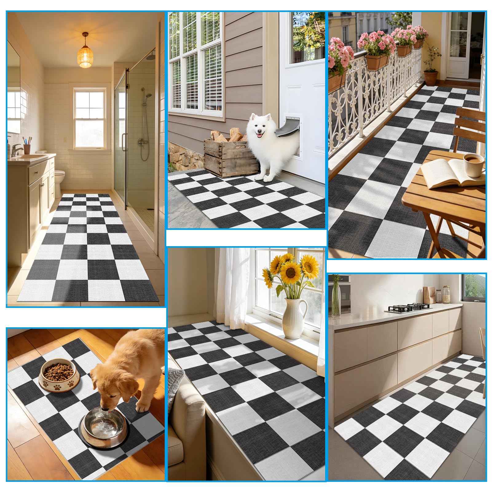 Tapis de Couloir Long, Tapis pour Cuisine Devant évier 90 x 150 cm