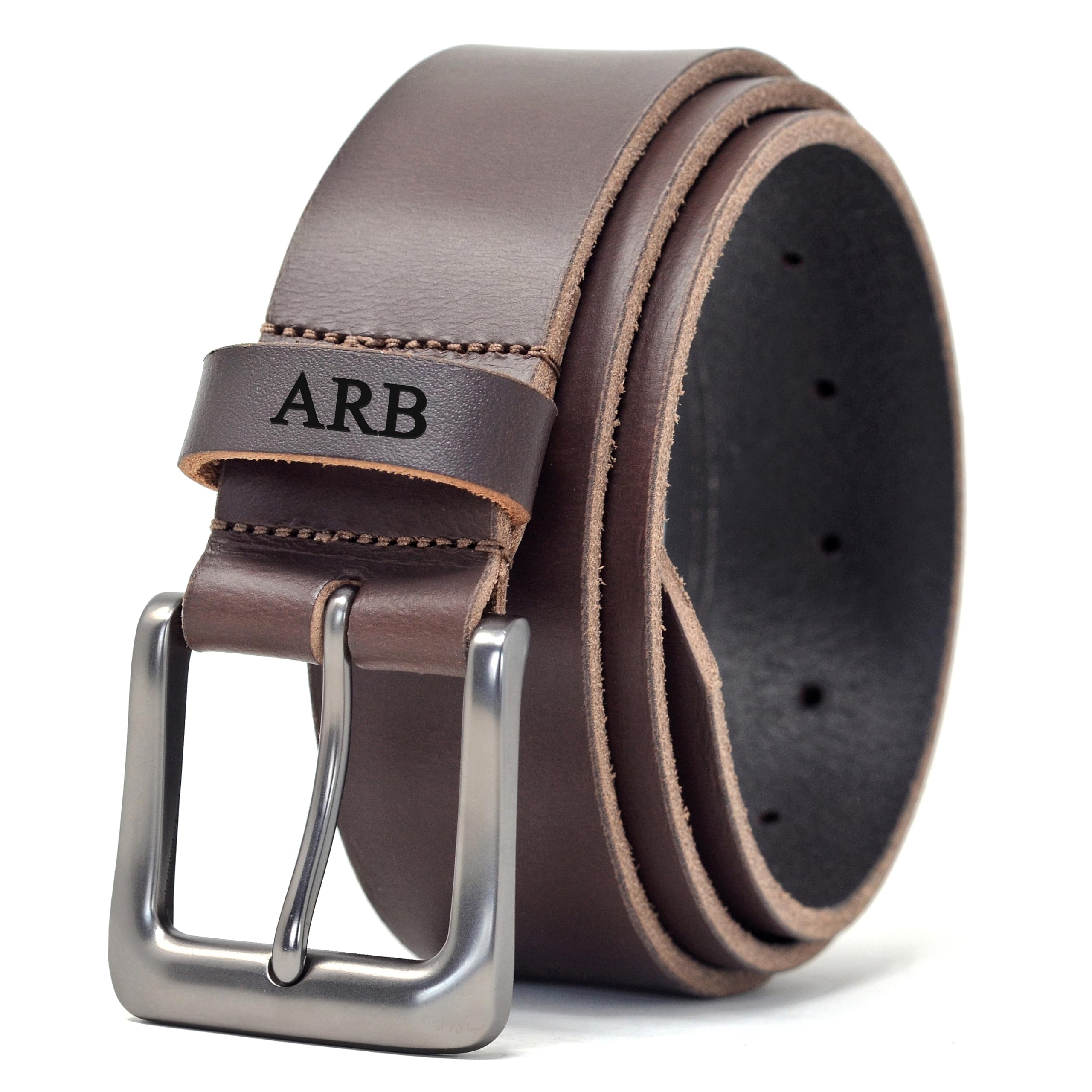 Ashford Ridge Made in England Personalised 38mm Full Hide Leather Belt - Brown 2XL