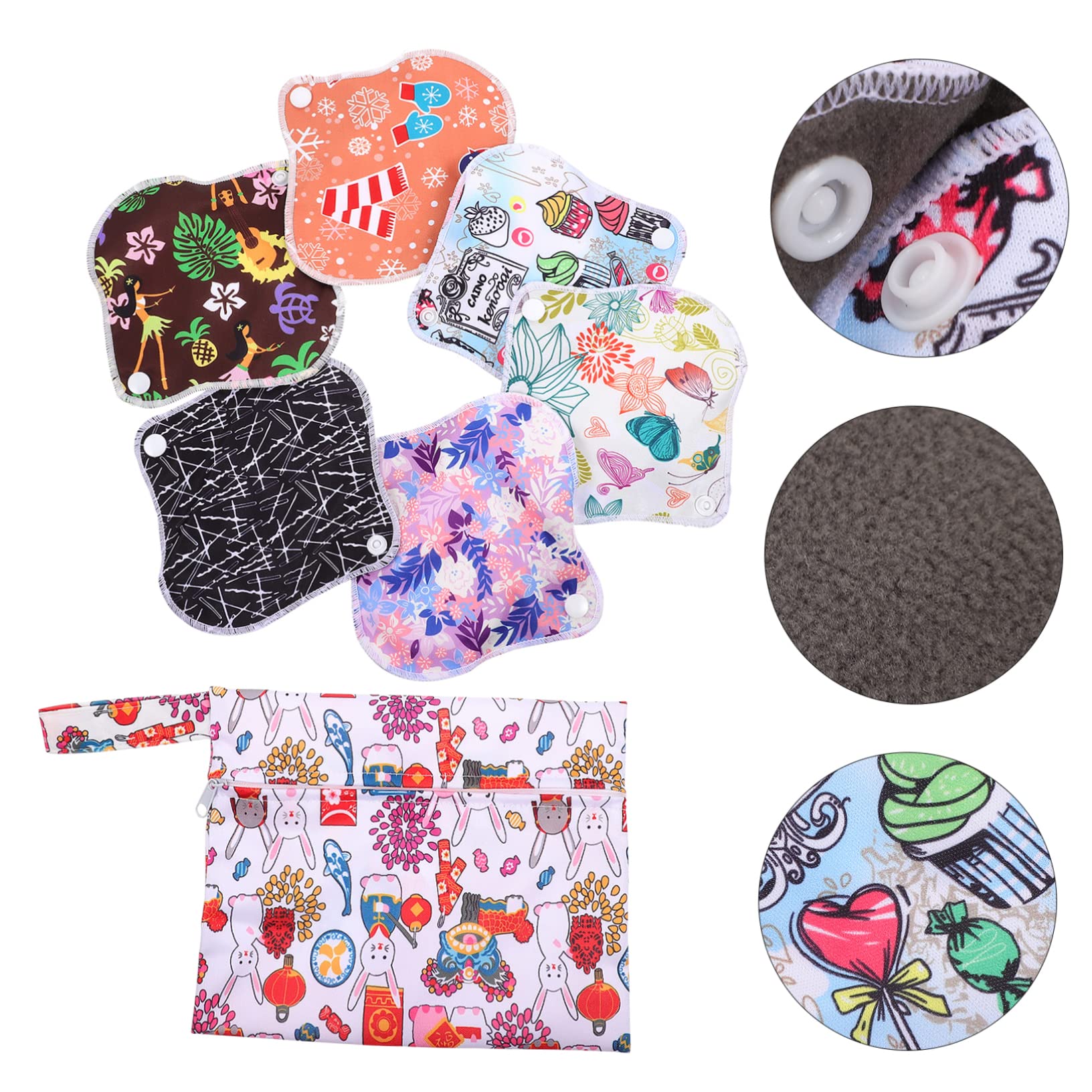 Didiseaon 2 Juegos De Compresas Sanitarias Toallas Sanitarias Para Mujer Bolsas De Almohadillas Para Incontinencia Toallas Sanitarias Bolsa Húmeda Almohadilla Sanitaria Lavable Forro