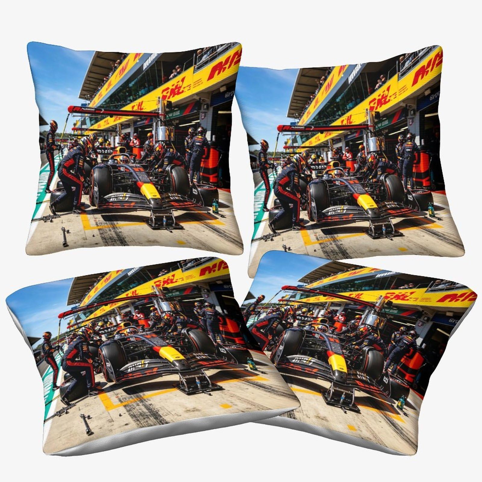 3U6c4m9k Formulaa Racing-1 50X50cm, 4 Pcs Throw Pillow Covers Formulaa Racing - No Insert I Pit Stop Microfiber Square Cushion Covers I Machine Washable | Indoor Use Only