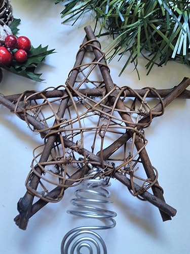 Miniatura 3 de Rustic Rattan & Vine Christmas Tree Star in Choice of Large or Small