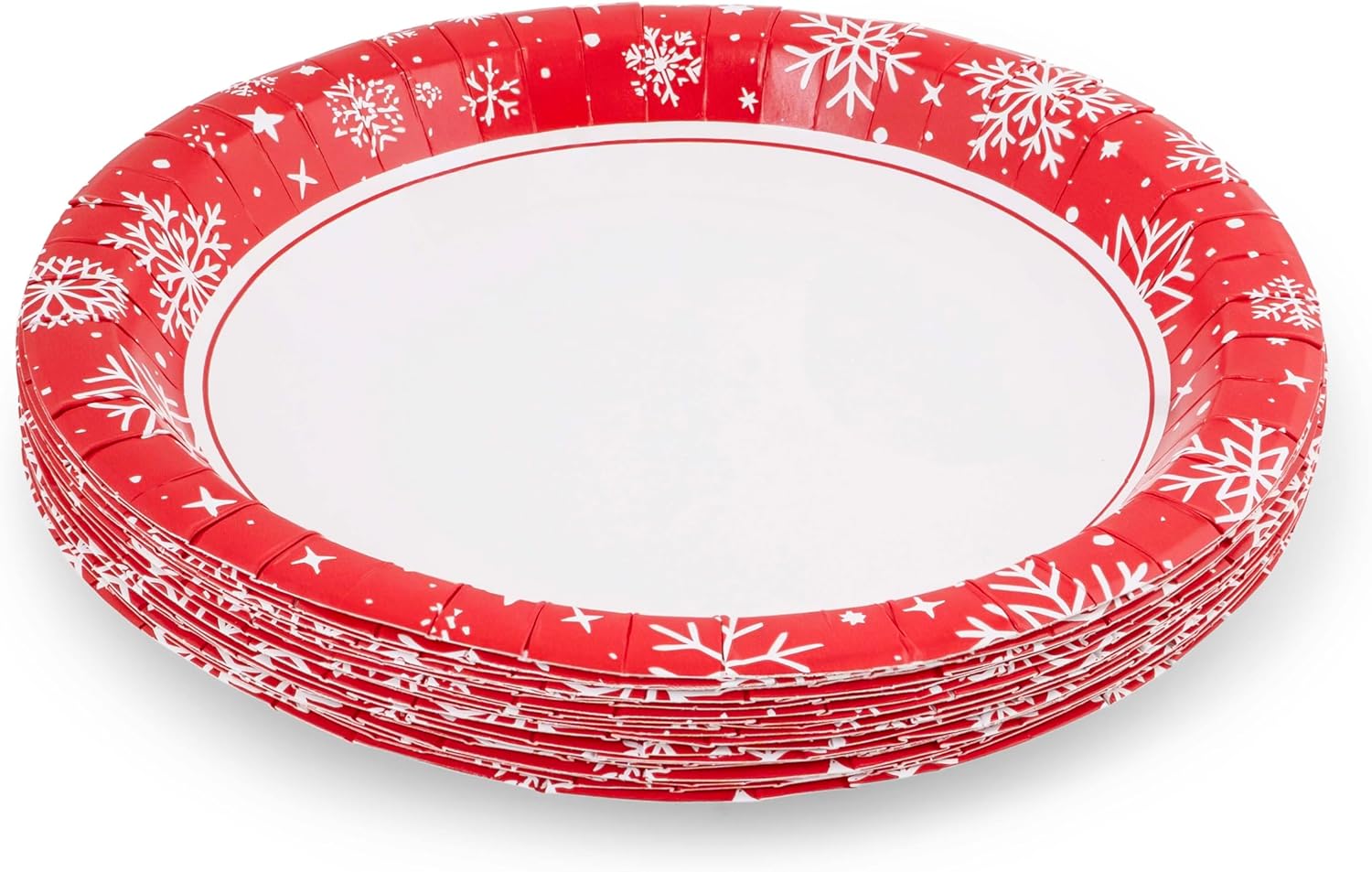 Glad Disposable Paper Plates with Holiday Red Snowflake Design - Soak Proof, Heavy Duty, Microwavable Plates for Dinner, Dessert, and Everyday Use - 10 Inch Round, 20 Count - 12 Pack