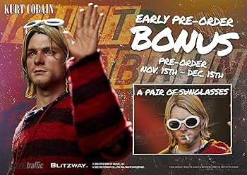 カートコバーン　ブリッツウェイ　フィギュア　 初回特典付き　新品同様 1/6 スケールアクションフィギュア カート・コバーン – BLITZWAY