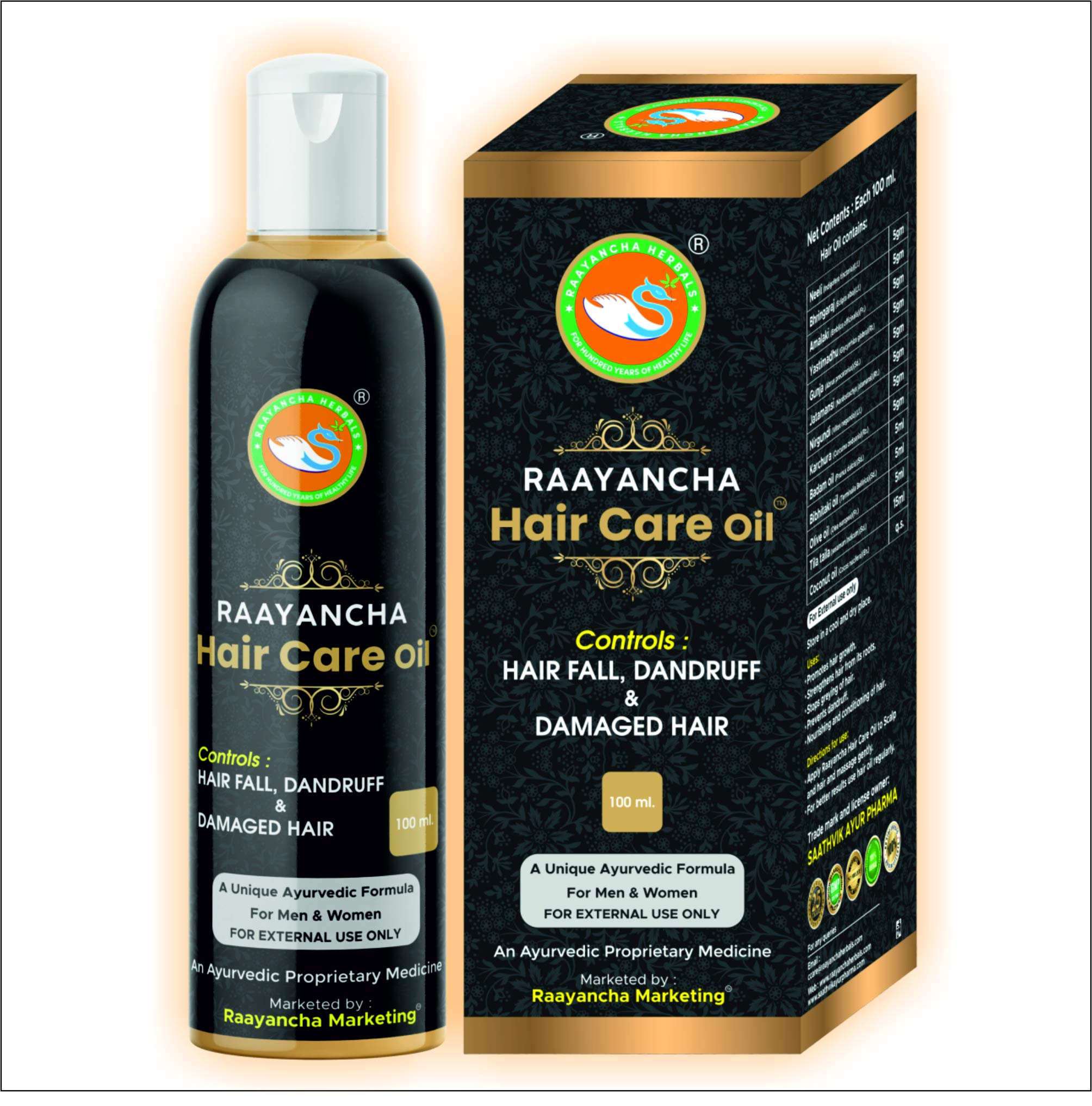 Raayancha Hair Care Oil, Hair Fall & Dandruff Control (100Ml) No Paraben & Preservative