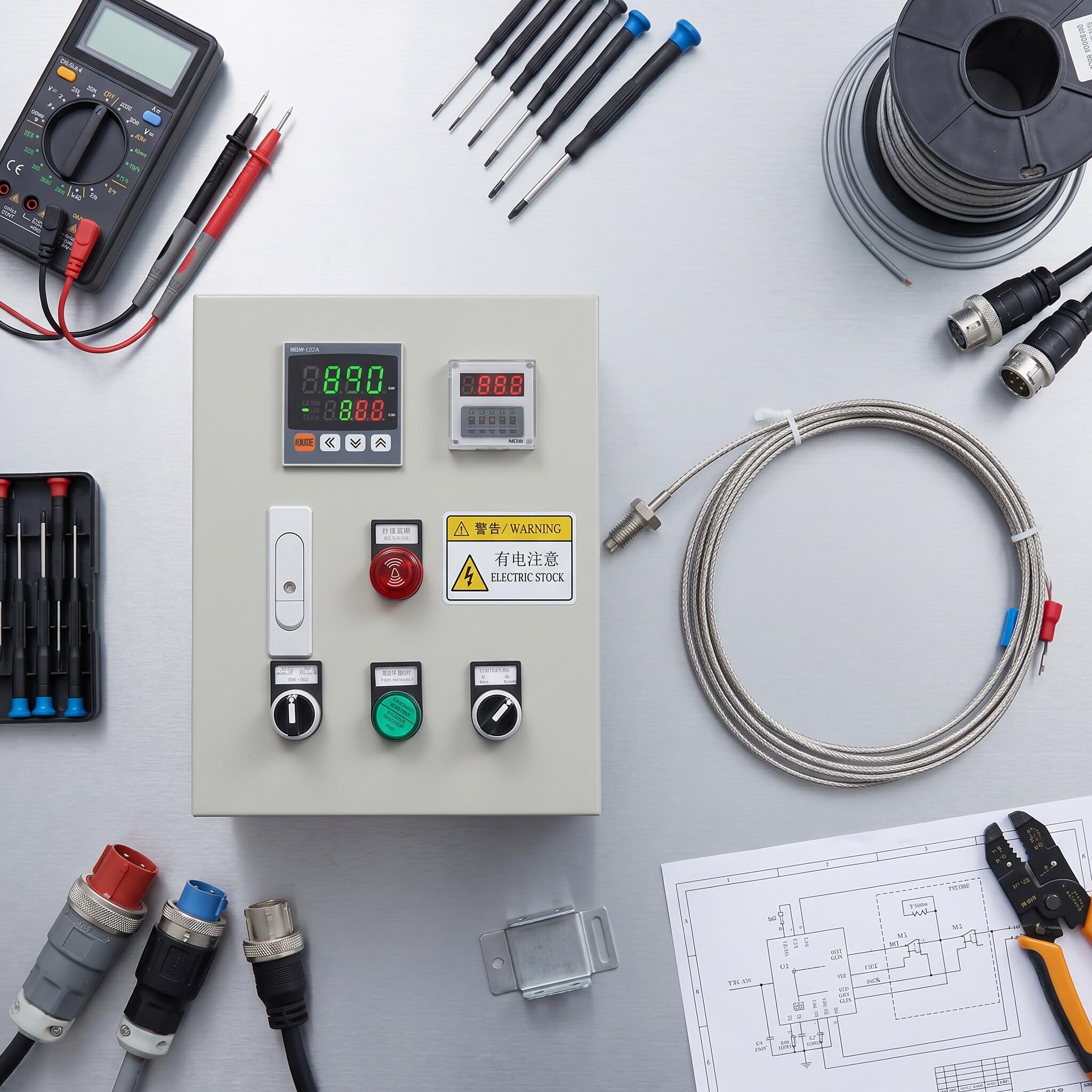 Controlador de Temperatura PID con Termopar 380V CA Trifásico 15KW para Sistemas Industriales Precisos Industria Automatización Control Industrial