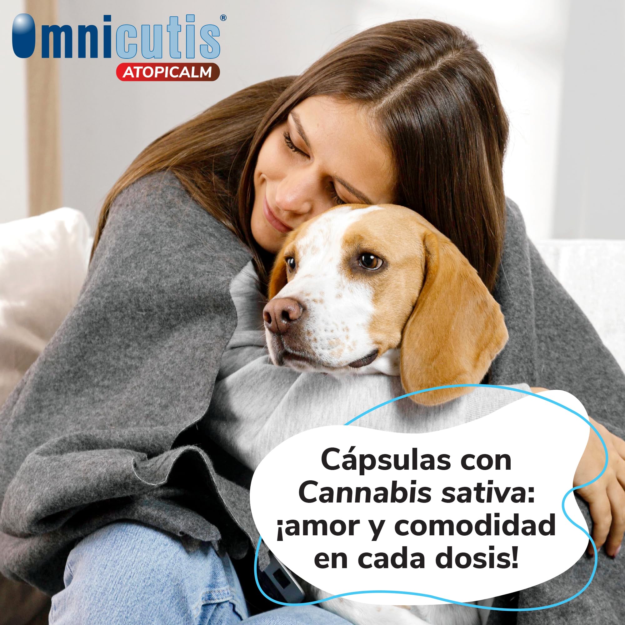 Omnicutis Atopicalm Hifarmax – Complemento Alimenticio con Omega 3, Zinc y Biotina | Apoya la Salud de la Piel en Mascotas con Dermatosis | Vitaminas para Perros y Gatos 200 Cápsulas