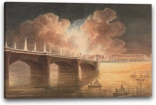 Płótno (60x40cm): Francesco Piranesi - Święto Pokoju Ogólnego w Paryżu 18 Brumaire. Bridge i Place de la Concorde.