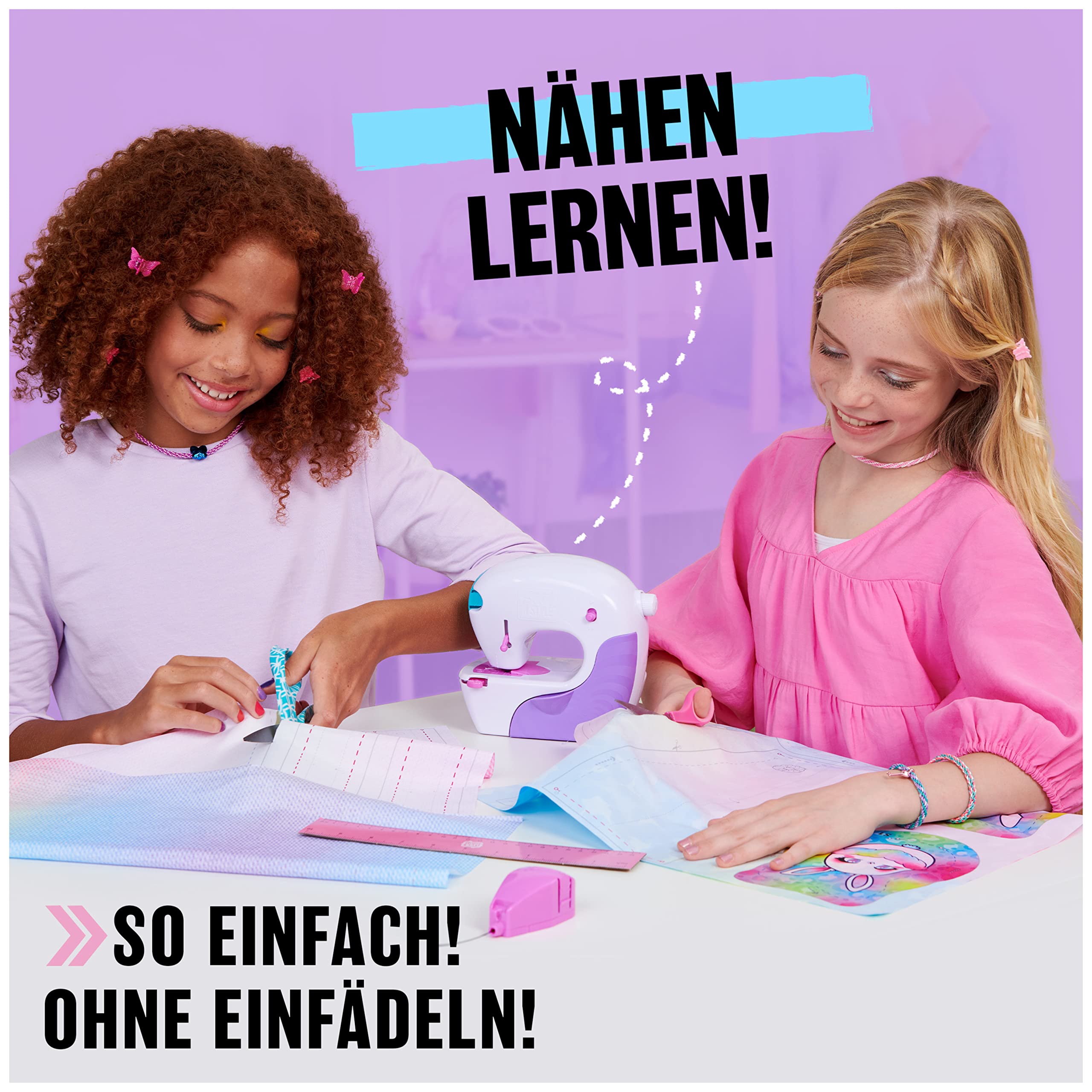 Cool Maker Stich n Style Fashion Studio - Einfach Nähen ohne einfädeln, Nähmaschine mit 6 Projekten für Kinder ab 8 Jahren
