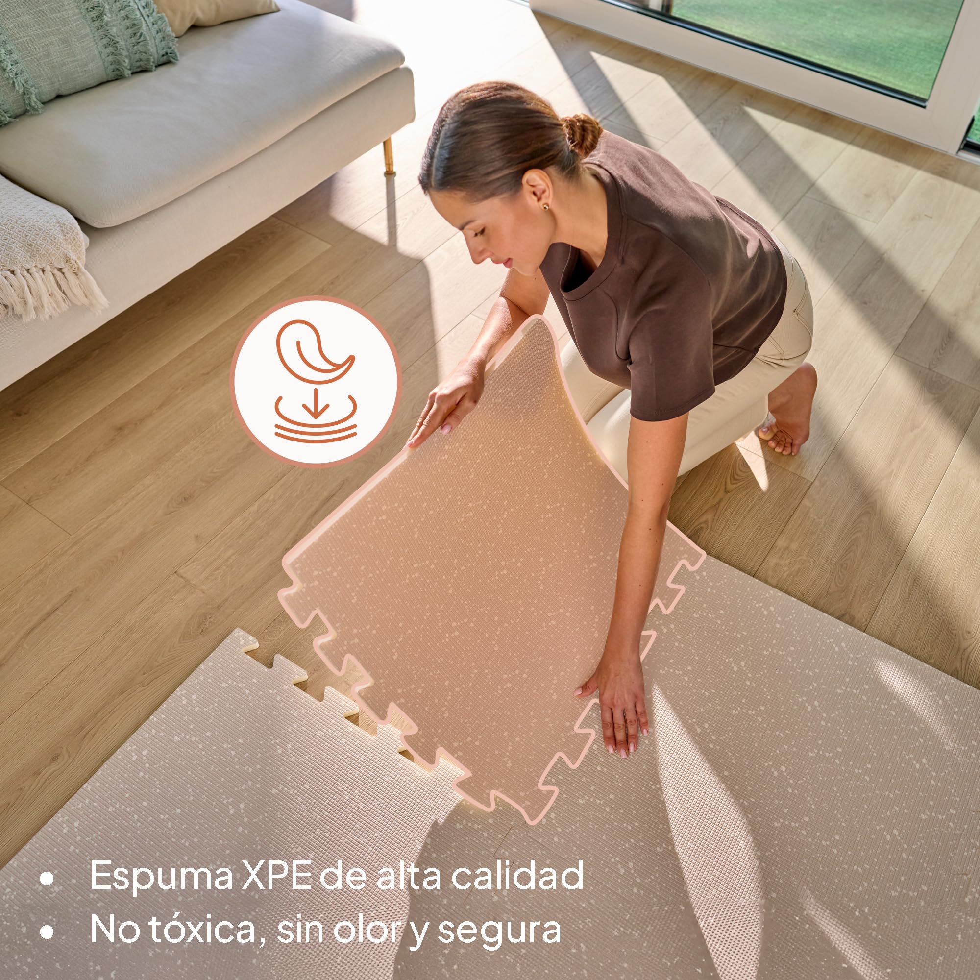 Lionelo YOKA Alfombra niños Puzzle de 6 Piezas para Gatear Doble Cara No tóxica Inodora Antideslizante Fácil de Limpiar 173 x 116 x 1,5 cm