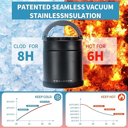 Miniatura 9 de Termo para comida caliente de 23.6 onzas, tarro de alimentos aislado al vacío para adultos, de acero inoxidable, termo de boca ancha, a prueba de