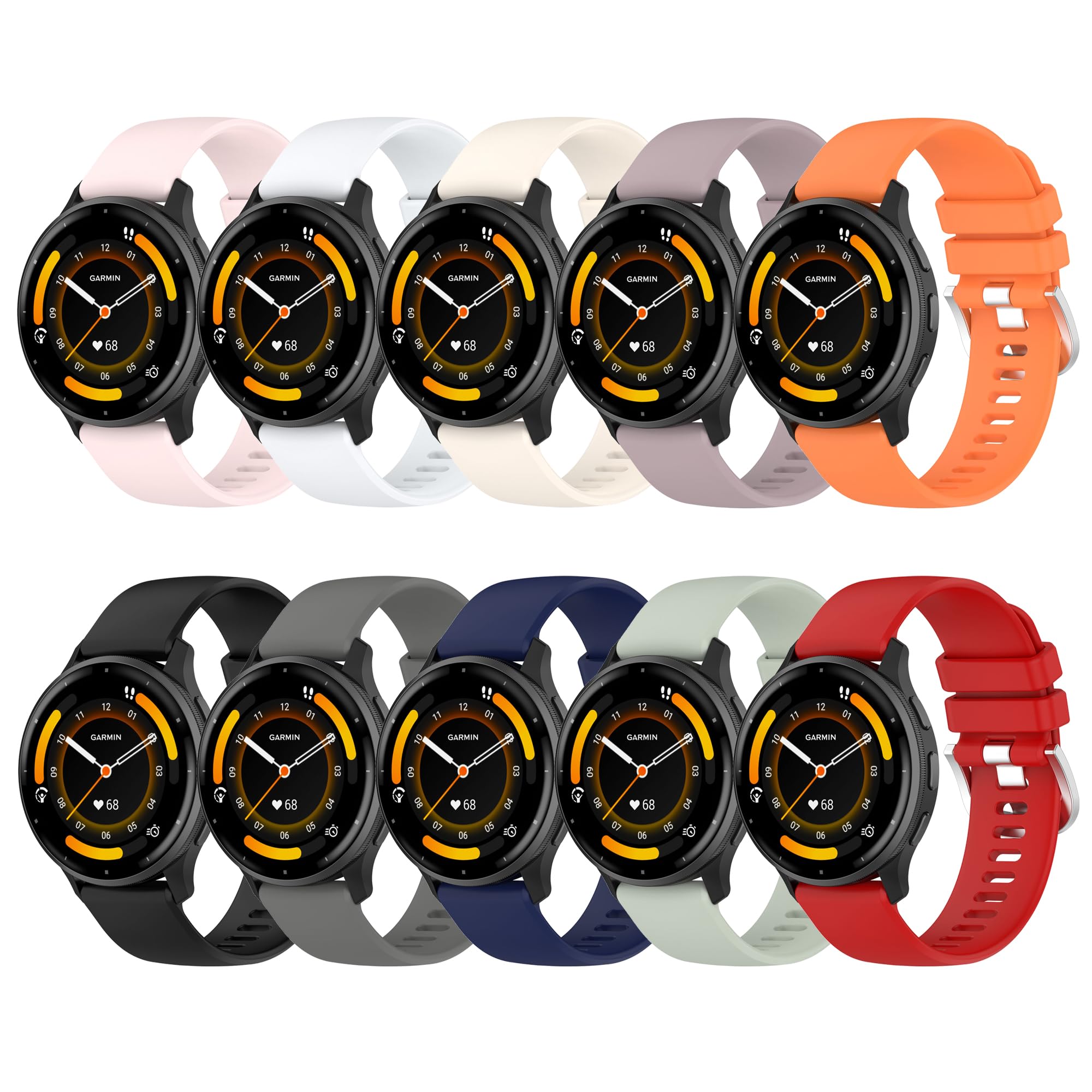 Correa para Garmin Venu 3S, correa de repuesto de silicona suave para Garmin Venu 4 de 41 mm, Vivoactive 4S, Vivomove 3S, Forerunner 255S, Forerunner 265S (sin rastreador)