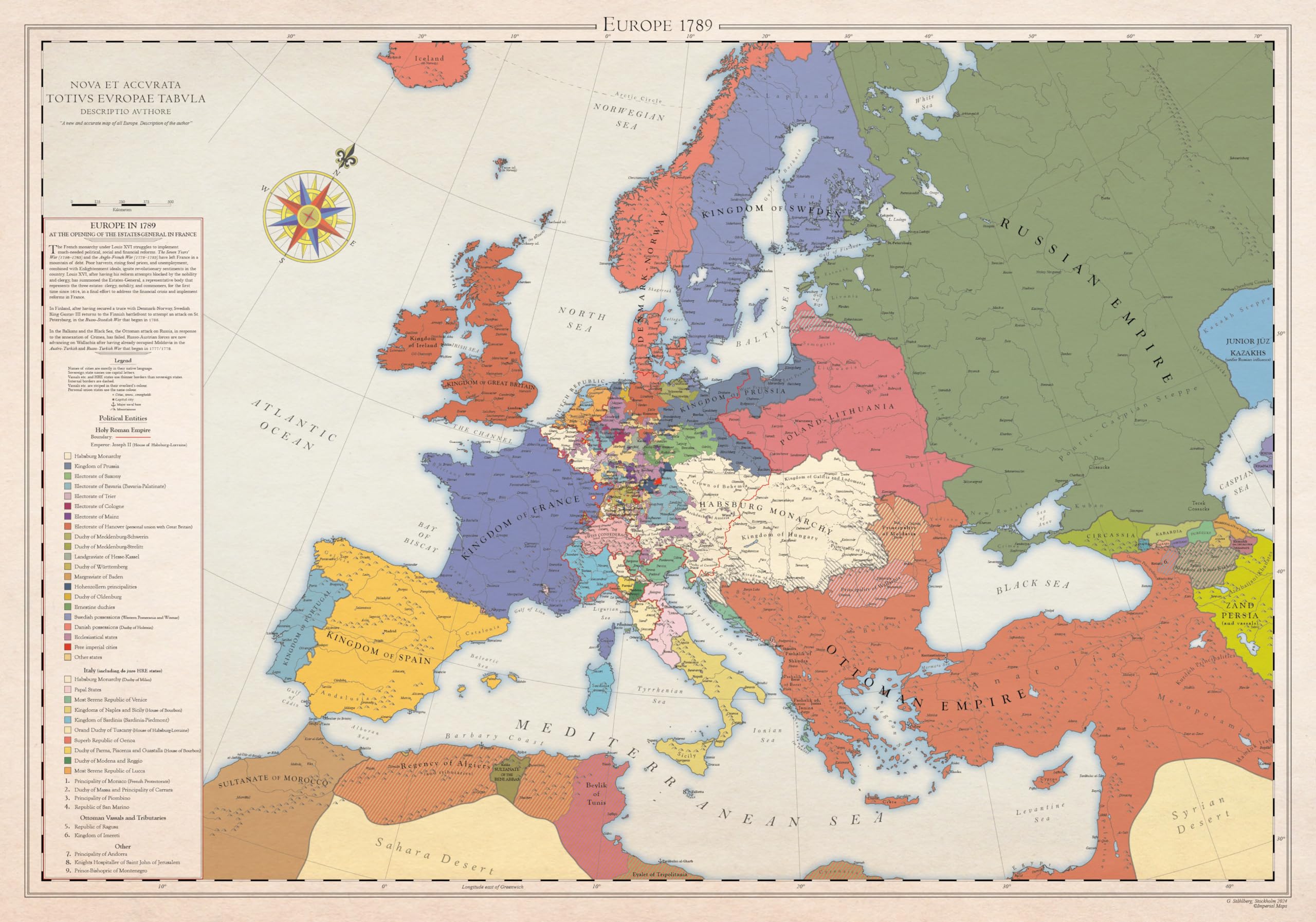 Europa 1789, Mapa Histórico (100x70cm)