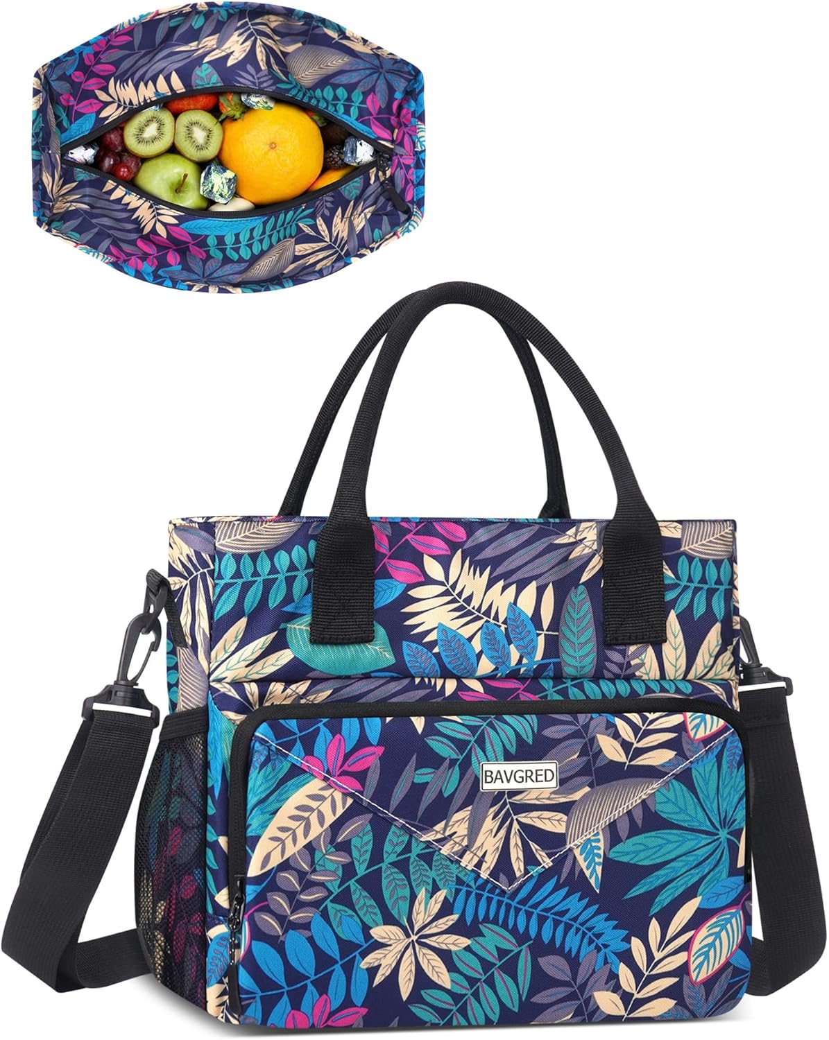 Insulated Lunch Bags, Large Capacity Leakproof Cooler Bag, Women Lunch Tote Bag with Shoulder Strap, Adult Lunch Box for Work Picnic Beach