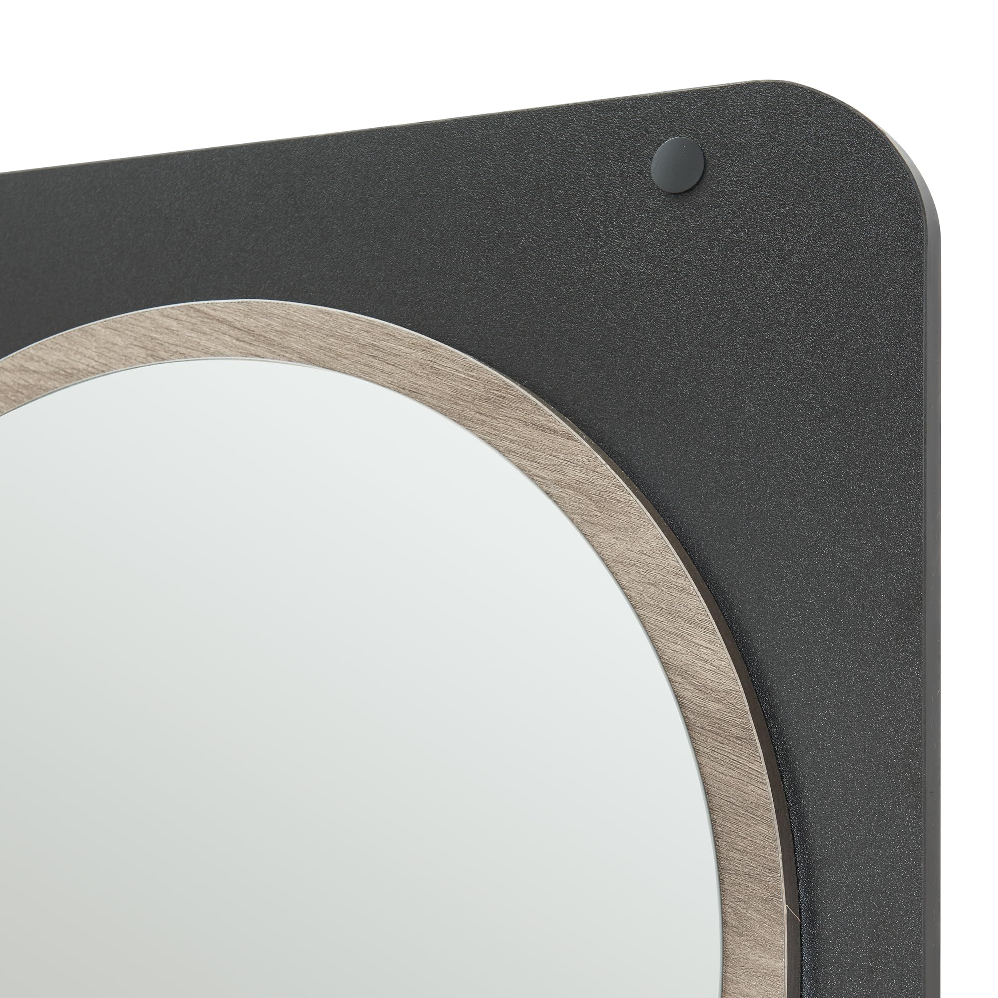 [en.casa] Perchero Panel Helsinge con Espejo Perchero de Pared con 4 Ganchos y 2 Estantes para Entrada Pasillo Oficina Aglomerado Metal 140x60x16 cm - Negro Mate